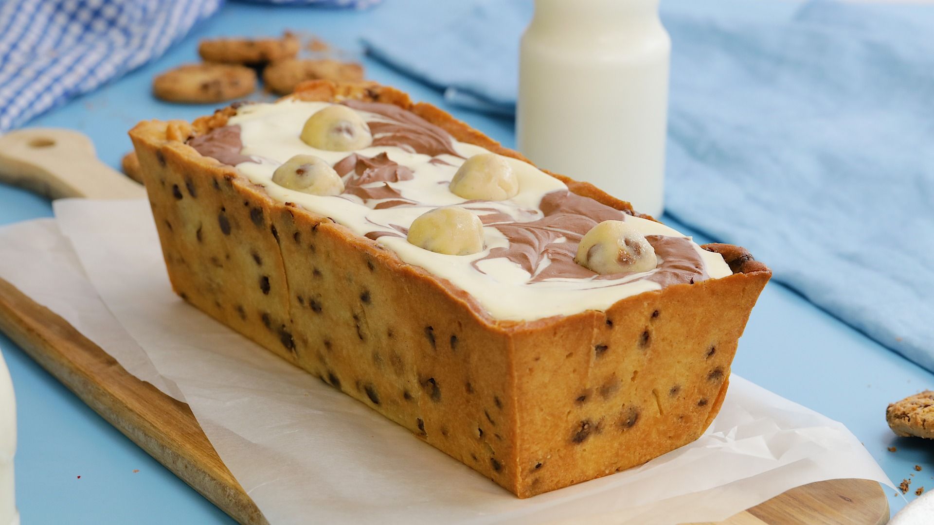 1920x1080 Marbled Chocolate Chip Cookie Dough Loaf