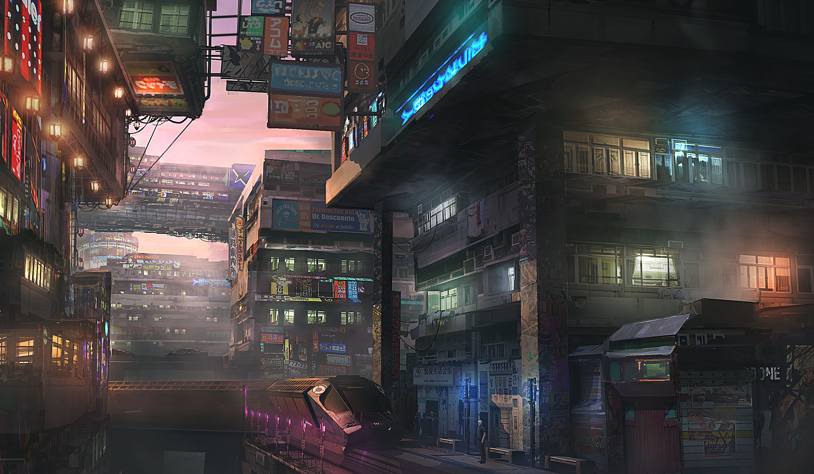 2761x1608 Wallpaper the city, future, Japan, Tokyo, Shinjuku, district for mobile and desktop, section город, resolution 2761x1608