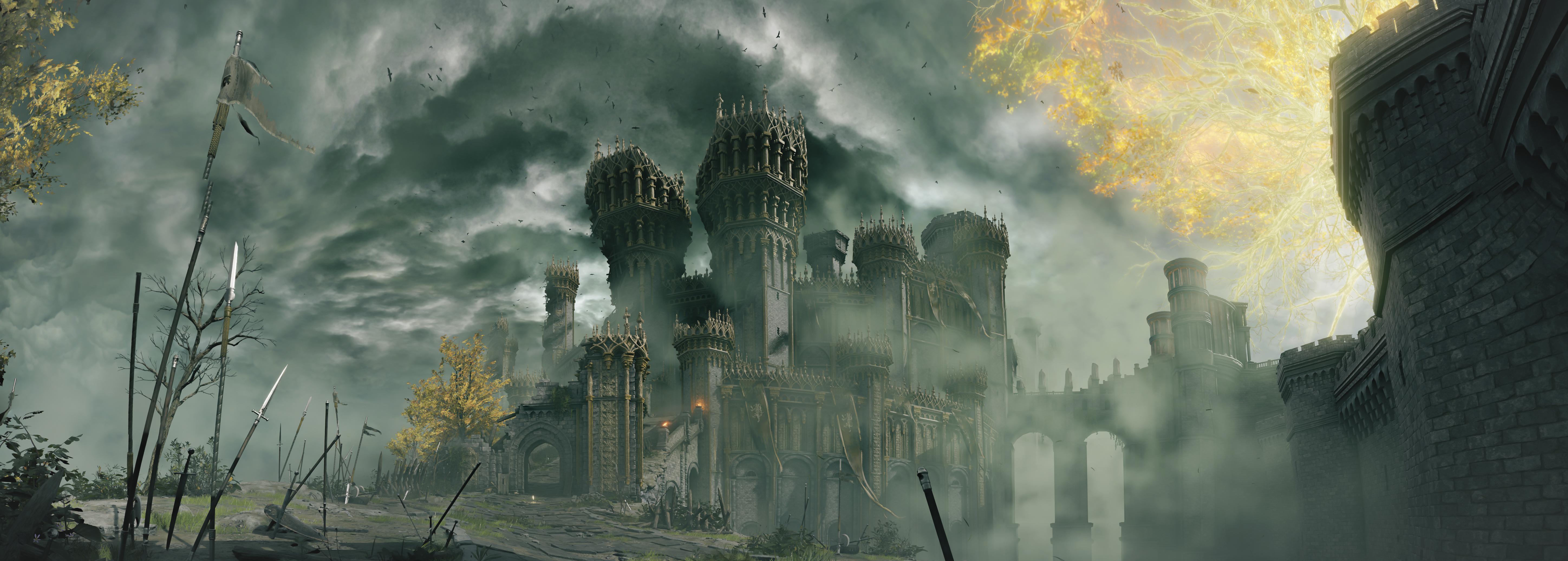 5791x2072 Some more elden ring wallpaper I made of my favorite locations for sight seeing