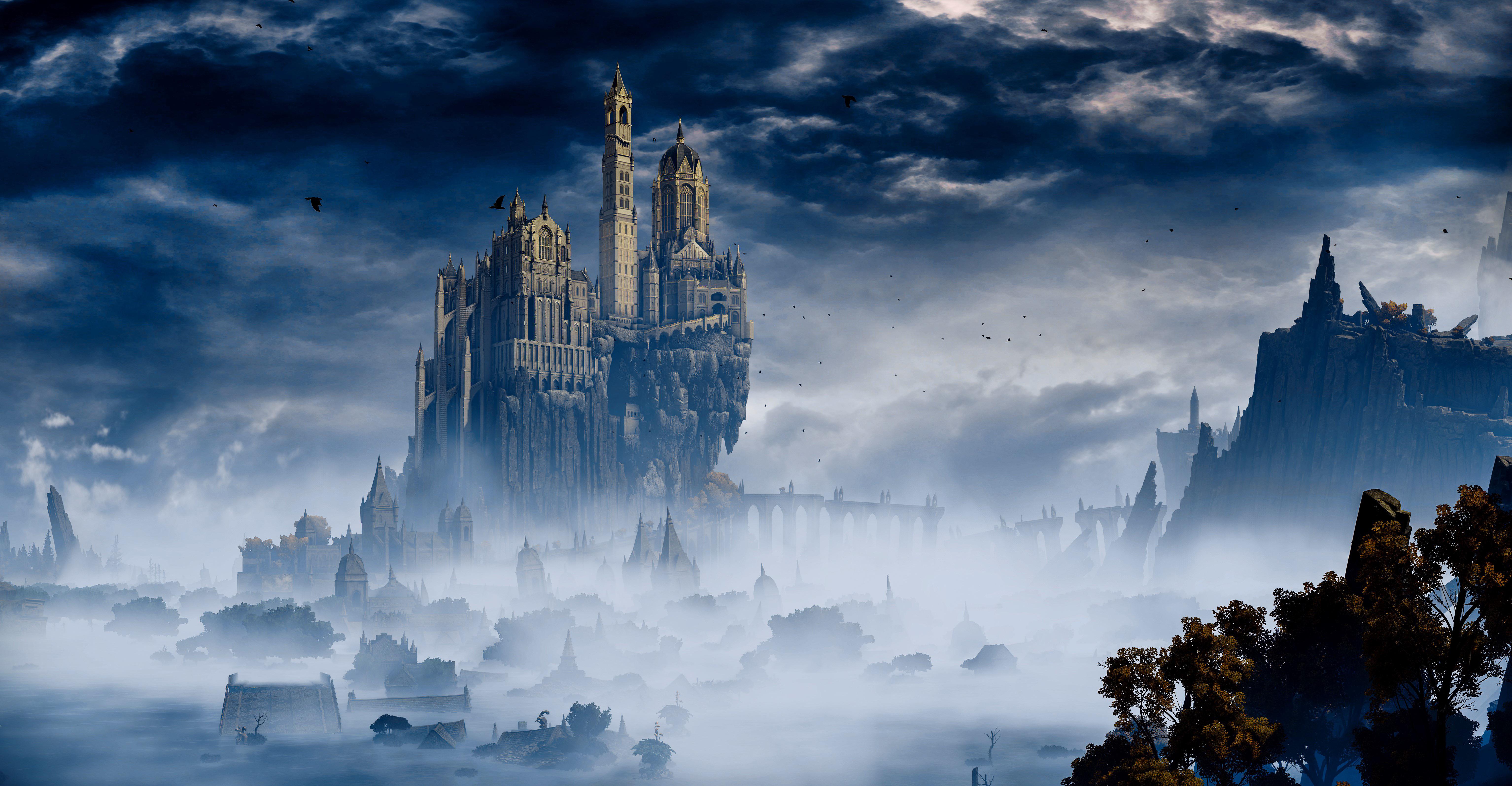 6136x3191 Some elden ring wallpaper I made of my favorite locations for sight seeing