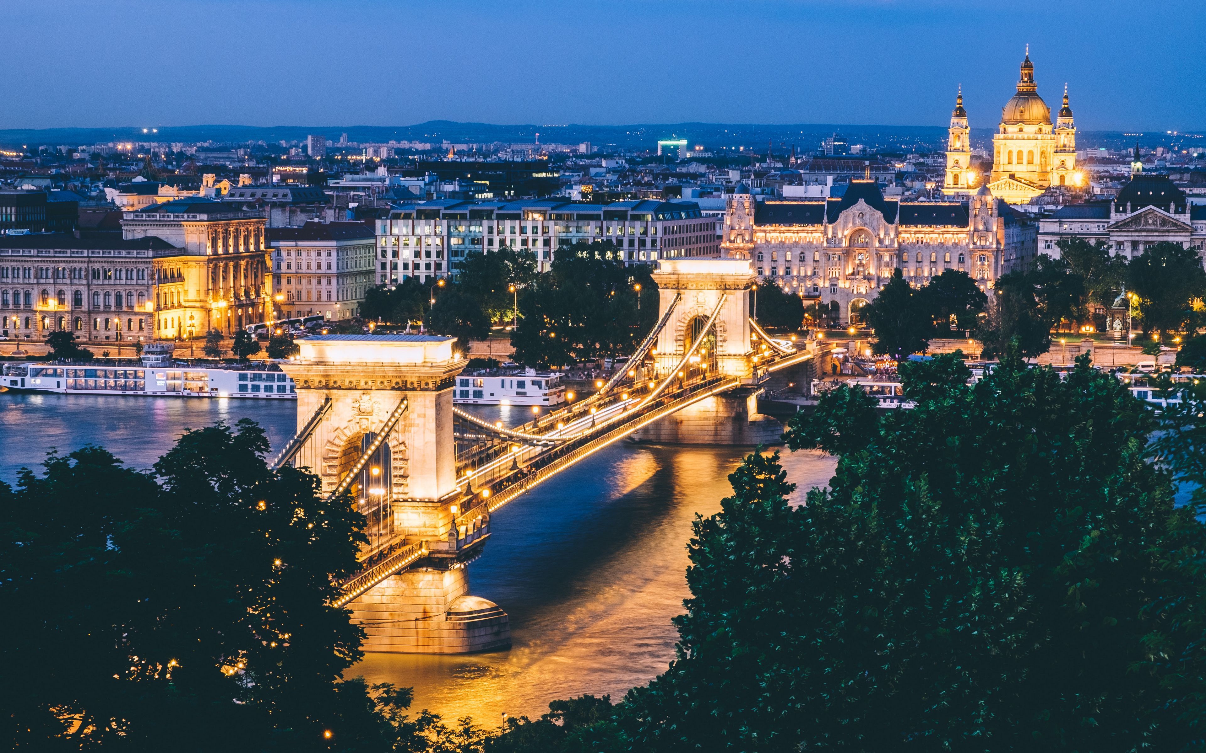 3840x2400 Download wallpaper 3840x2400 budapest, hungary, bridge, night city 4k ultra HD 16:10 HD background