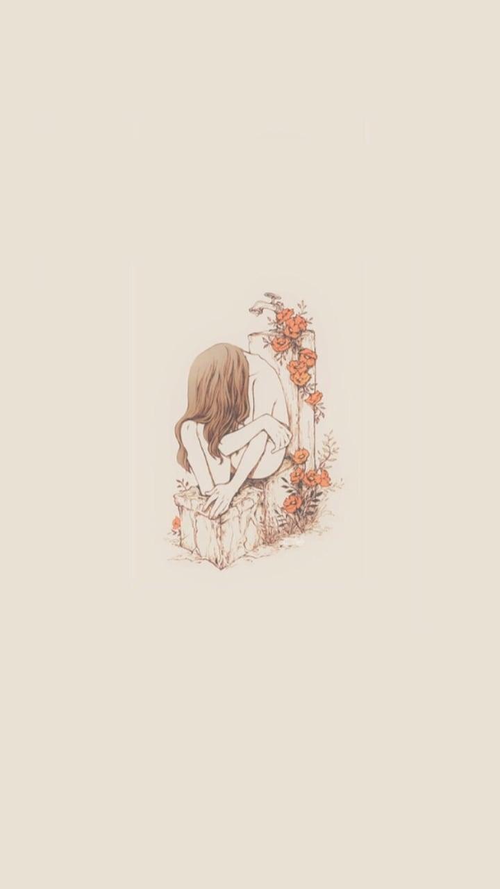 720x1280 Aesthetic Simplistic Drawings Minimalist Aesthetic Flower Wallpaper