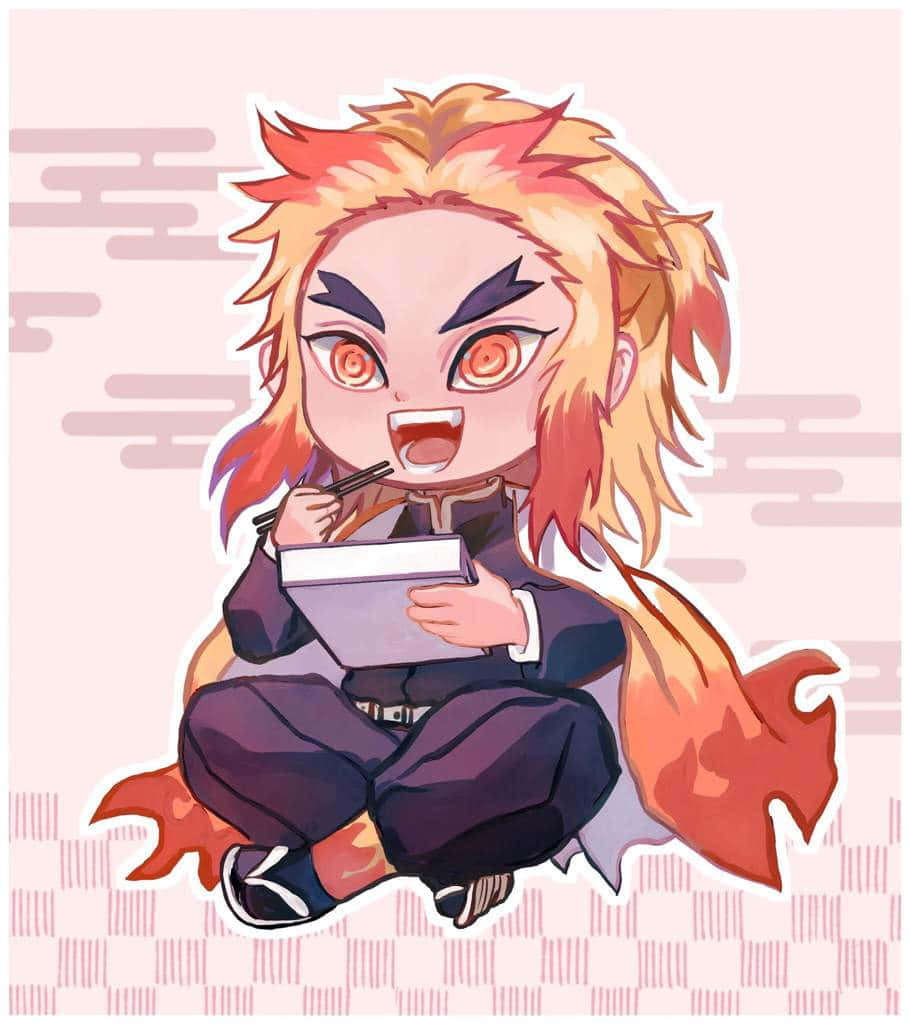 910x1024 Rengoku Chibi Wallpaper