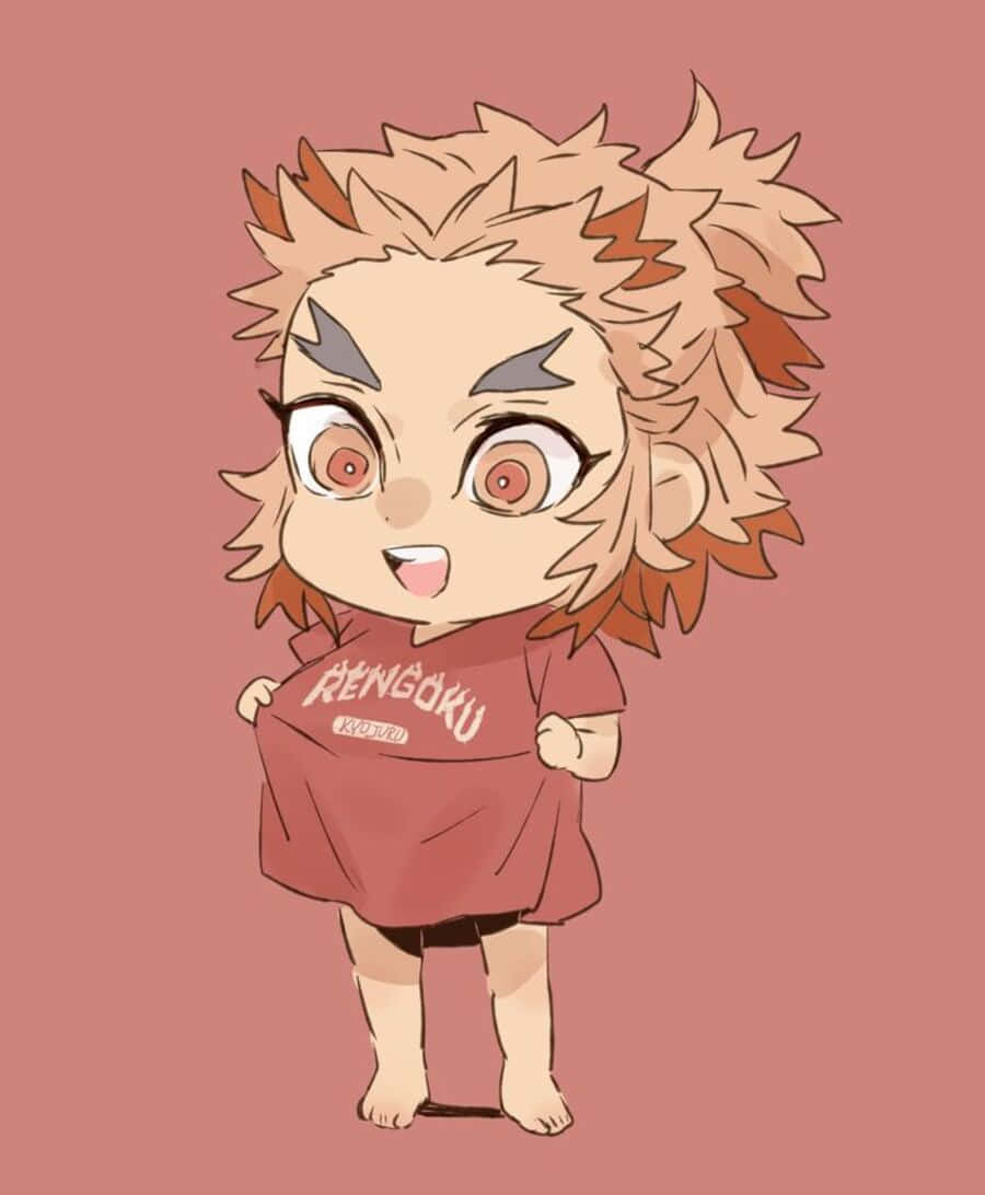 900x1092 Download Adorable Rengoku Chibi Illustration Wallpaper
