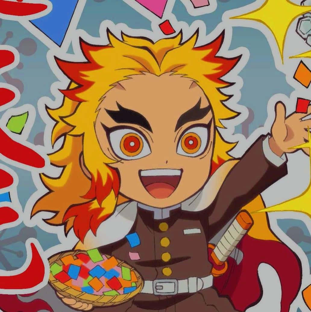 1032x1036 Download Adorable Rengoku Chibi Illustration Wallpaper