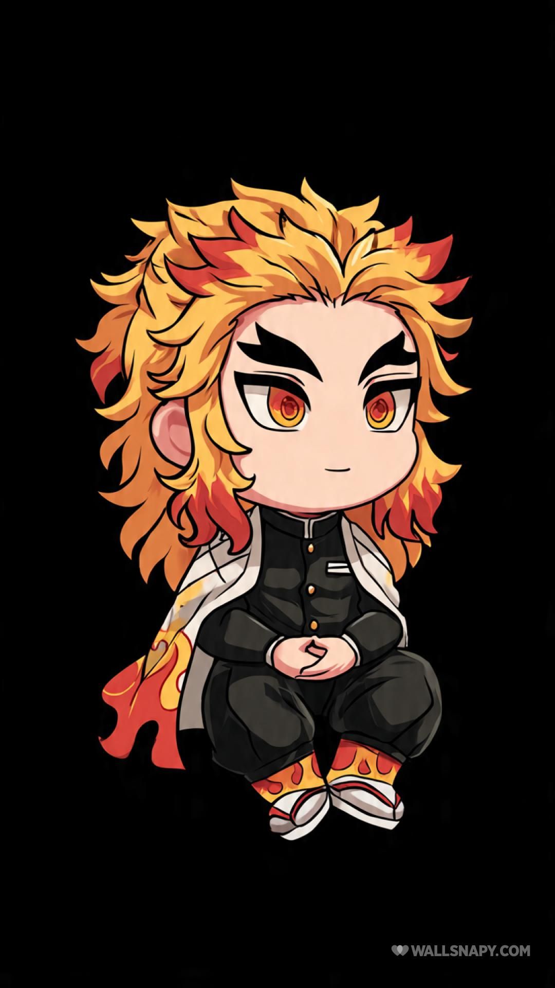 1080x1920 Demon slayer rengoku chibi art anime wallpaper