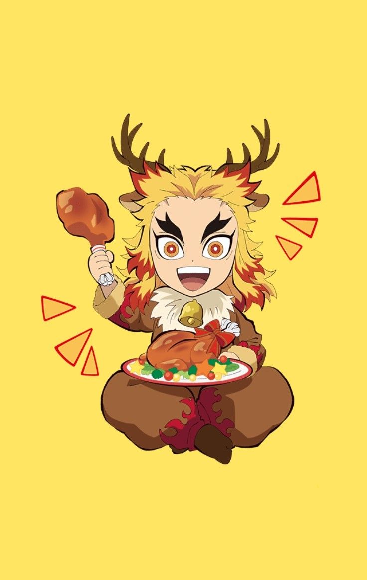 736x1161 Kyojuro Rengoku / Christmas Wallpaper