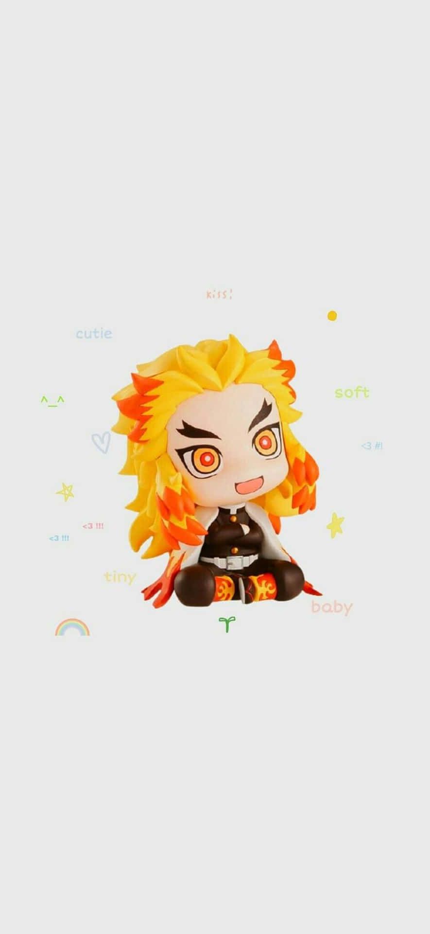 885x1920 Download Adorable Rengoku Chibi Illustration Wallpaper