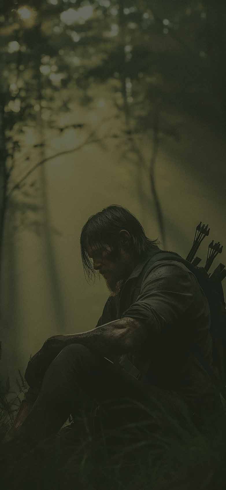 782x1692 Moody Daryl Dixon the Walking Dead Forest Wallpaper iPhone