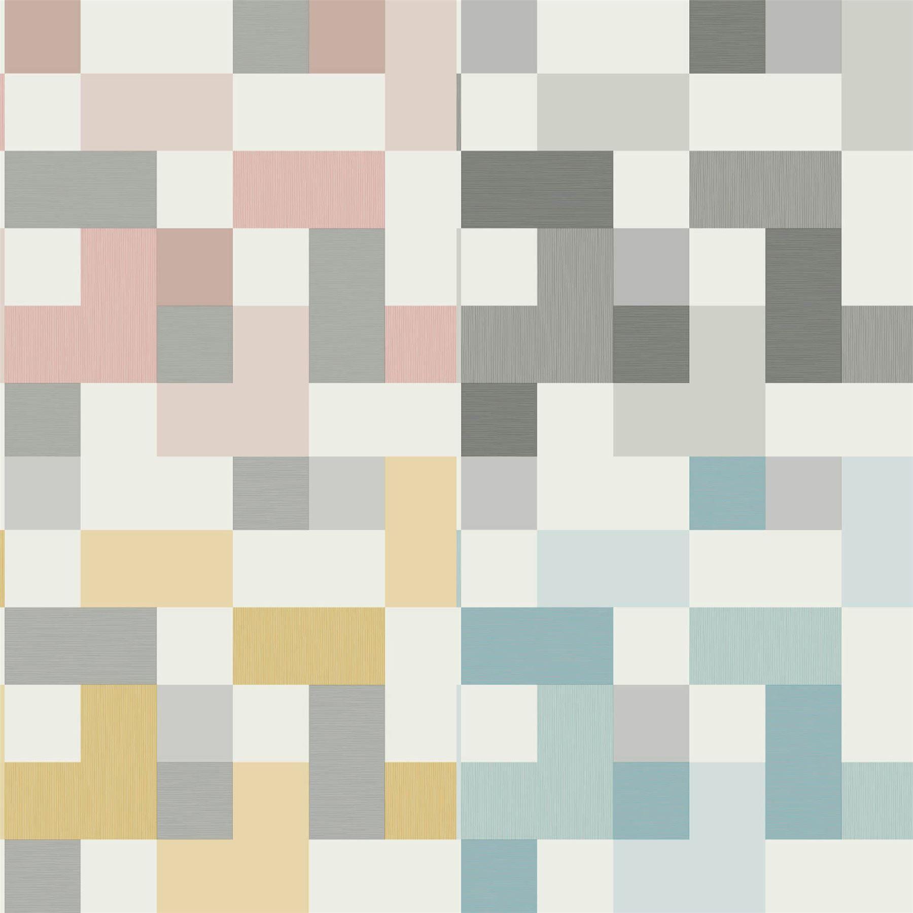 1800x1800 Square Geometric Aqua Yellow Pink White Grey Metallic Shimmer