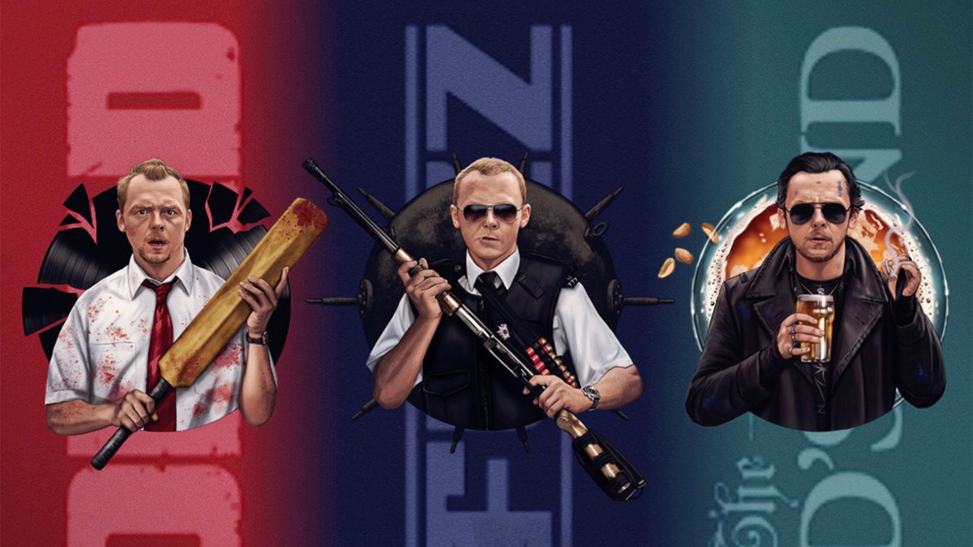 1920x1080 Simon Pegg HD Three Flavours Cornetto Trilogy Wallpaper