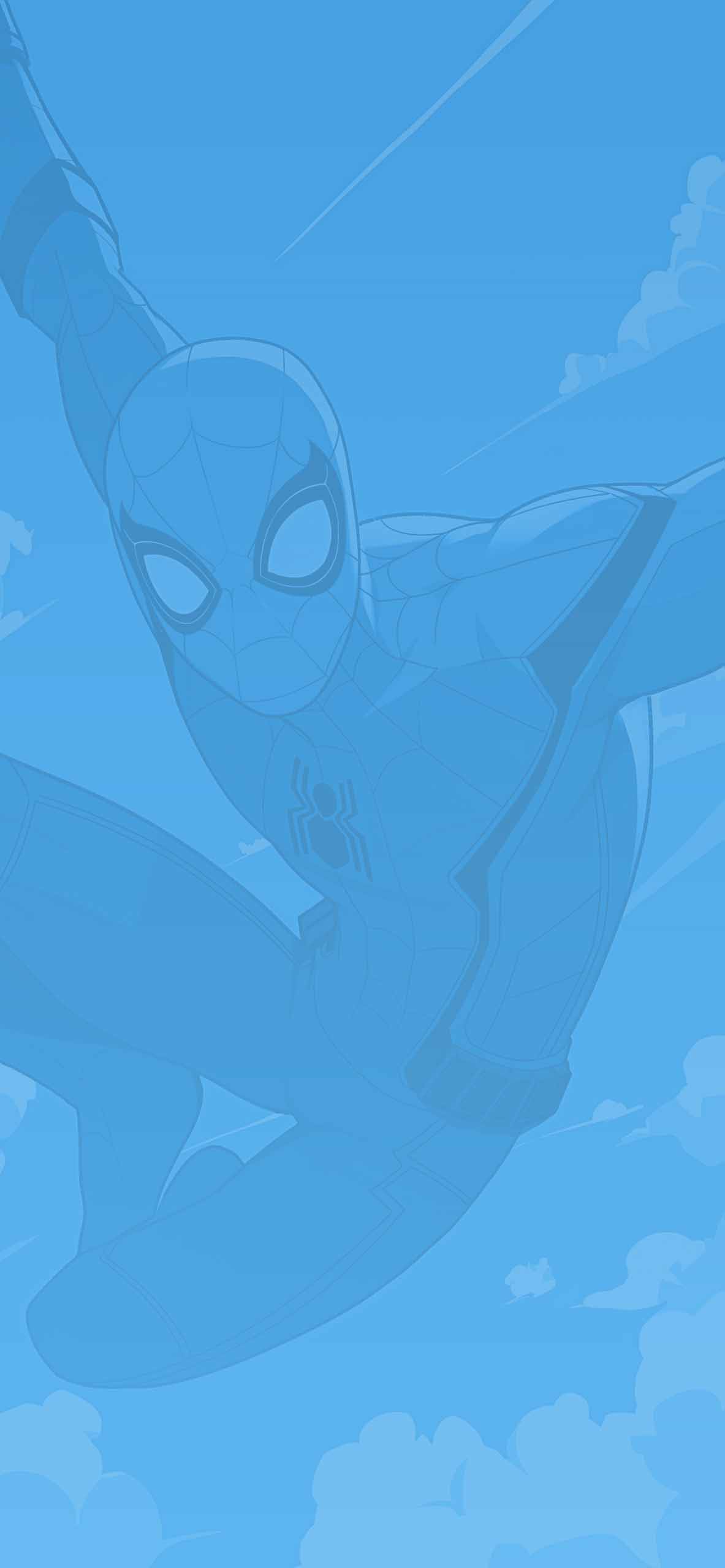 1183x2560 Spider Man Swinging Blue Sky Wallpaper HD Wallpaper