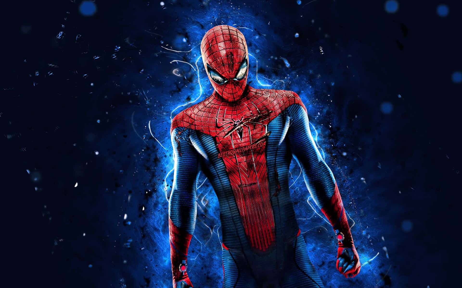 1920x1200 Download Spider Man Blue Leaps Into Action Against The City Background Wallpaper
