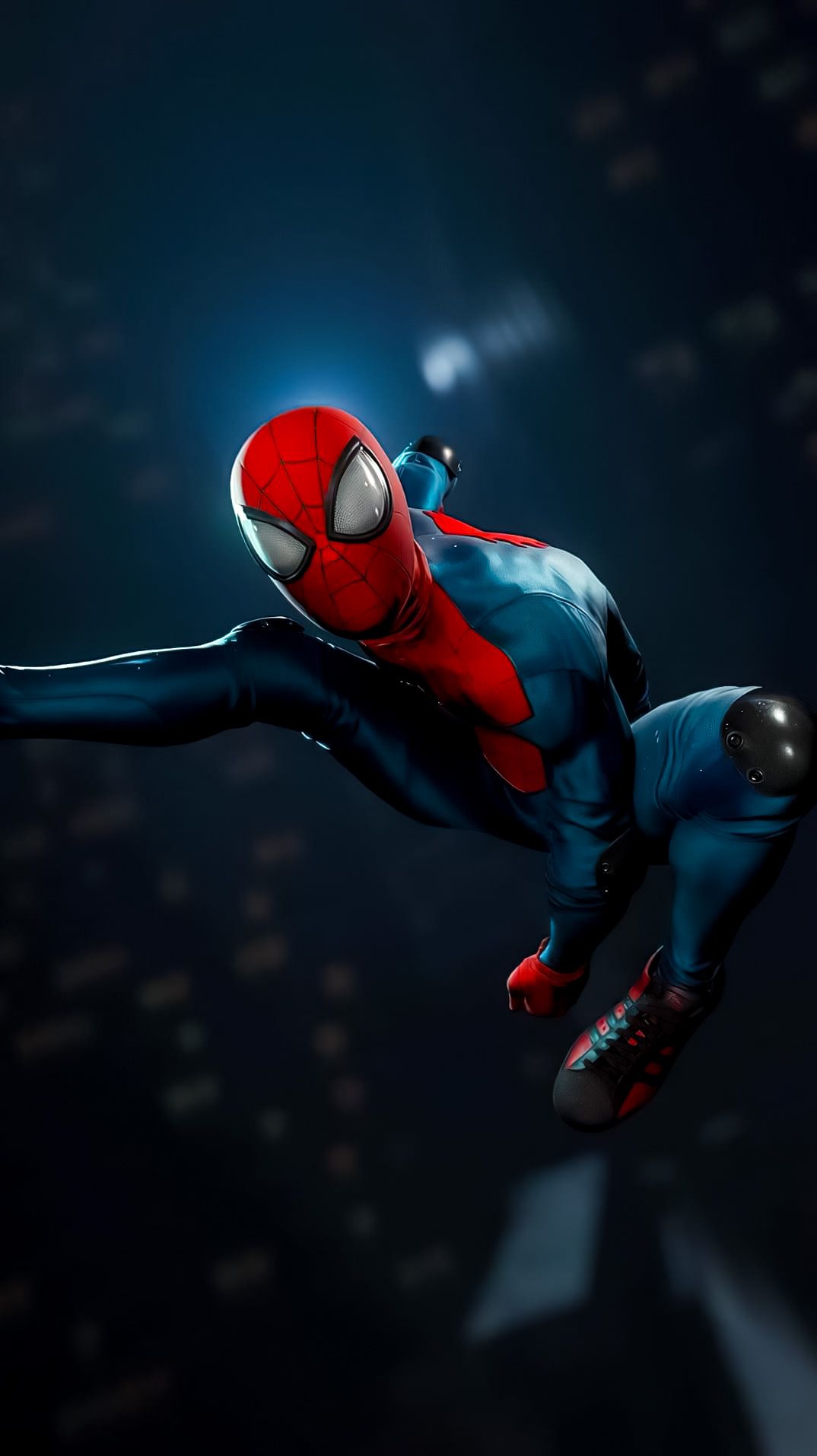 1074x1914 Wallpaper Spider Man, Digital Art, Remaster, Electric Blue, Recreation, Background Free Image