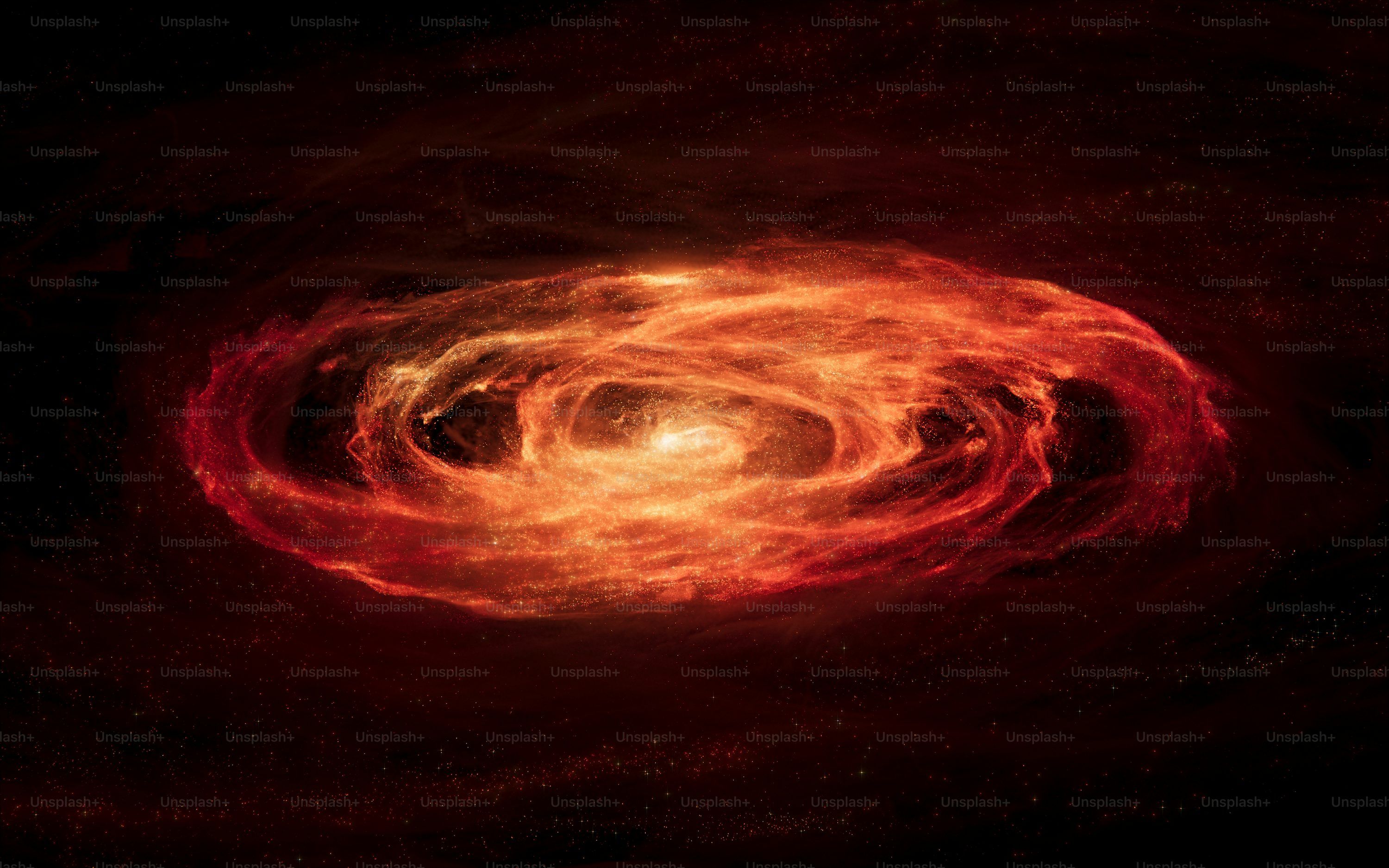 3000x1875 A black hole with a red center surrounded