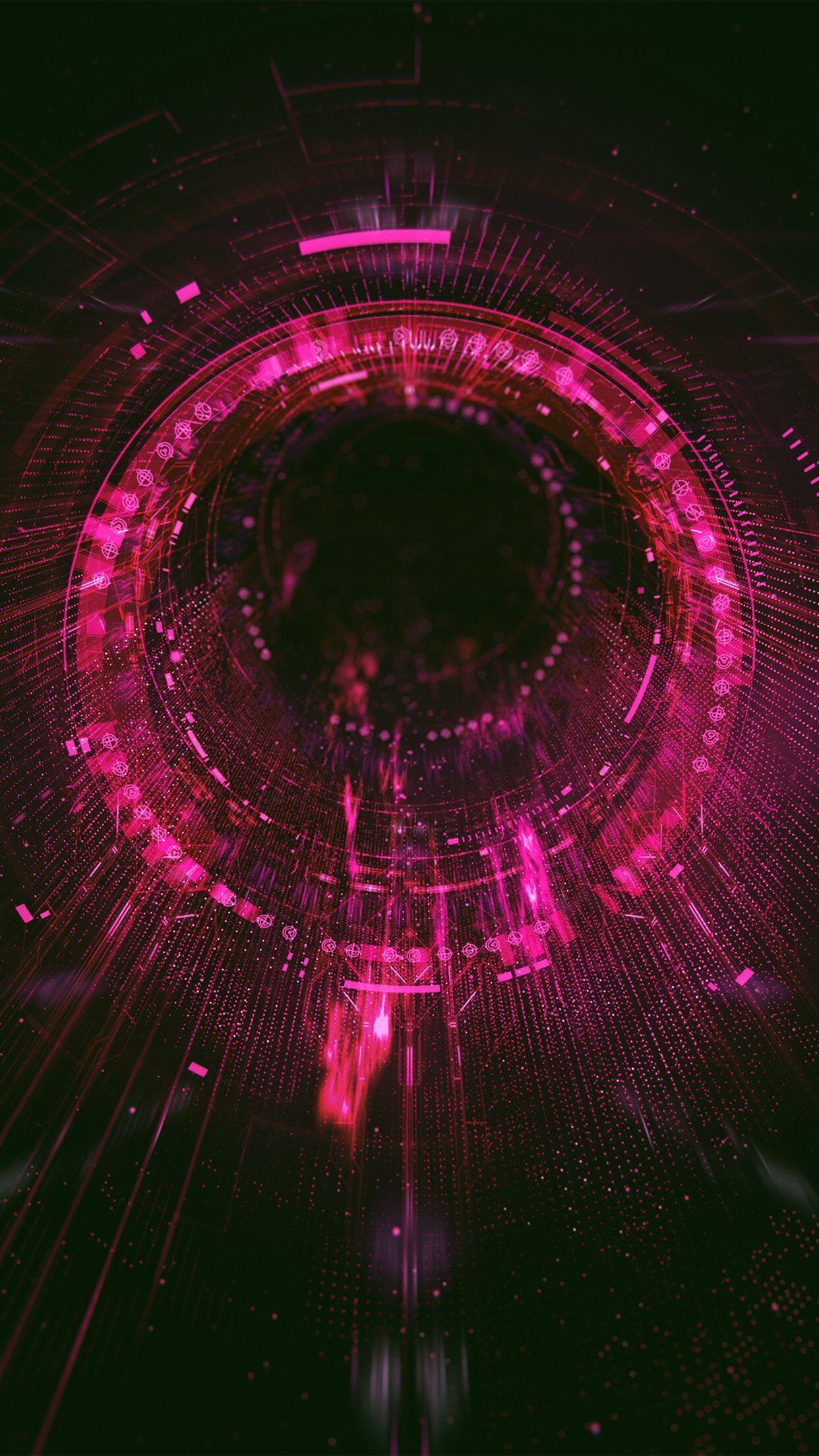 1242x2208 iPhone 6 wallpaper. circle blackhole red digital illustration art