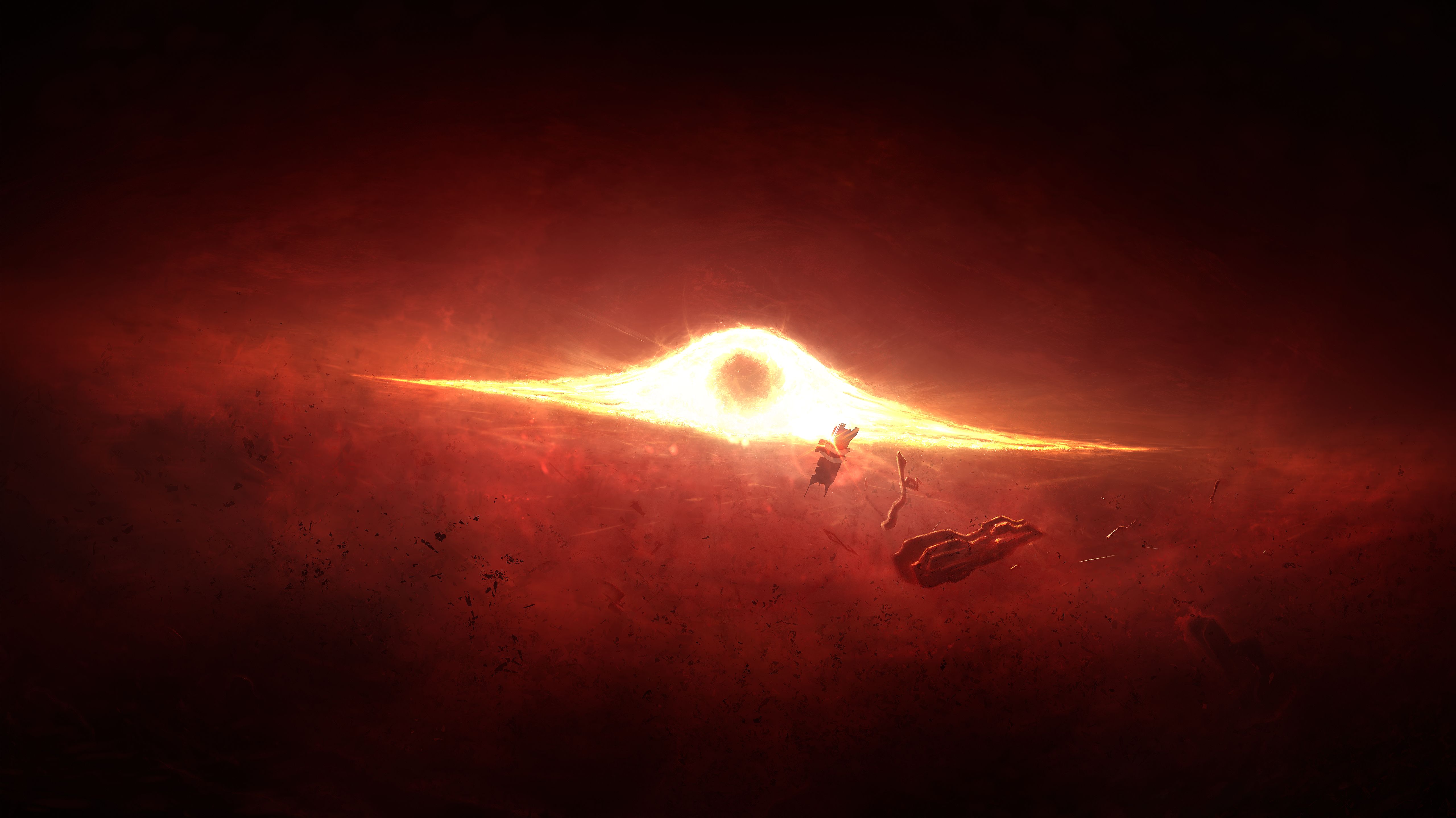 5120x2880 Desktop wallpaper: Mass Effect, Video Game, Mass Effect Black Hole, Explosion, Orange (Color), Space 4K free download for PC. 1526169