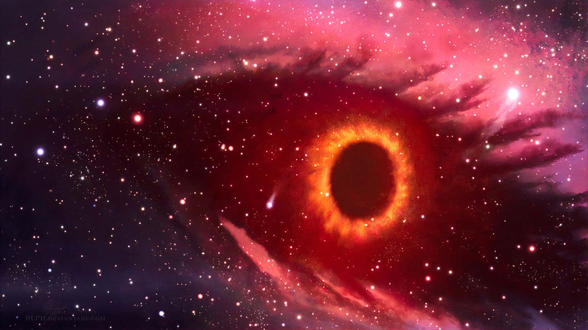 1920x1080 Red Black Hole Wallpaper