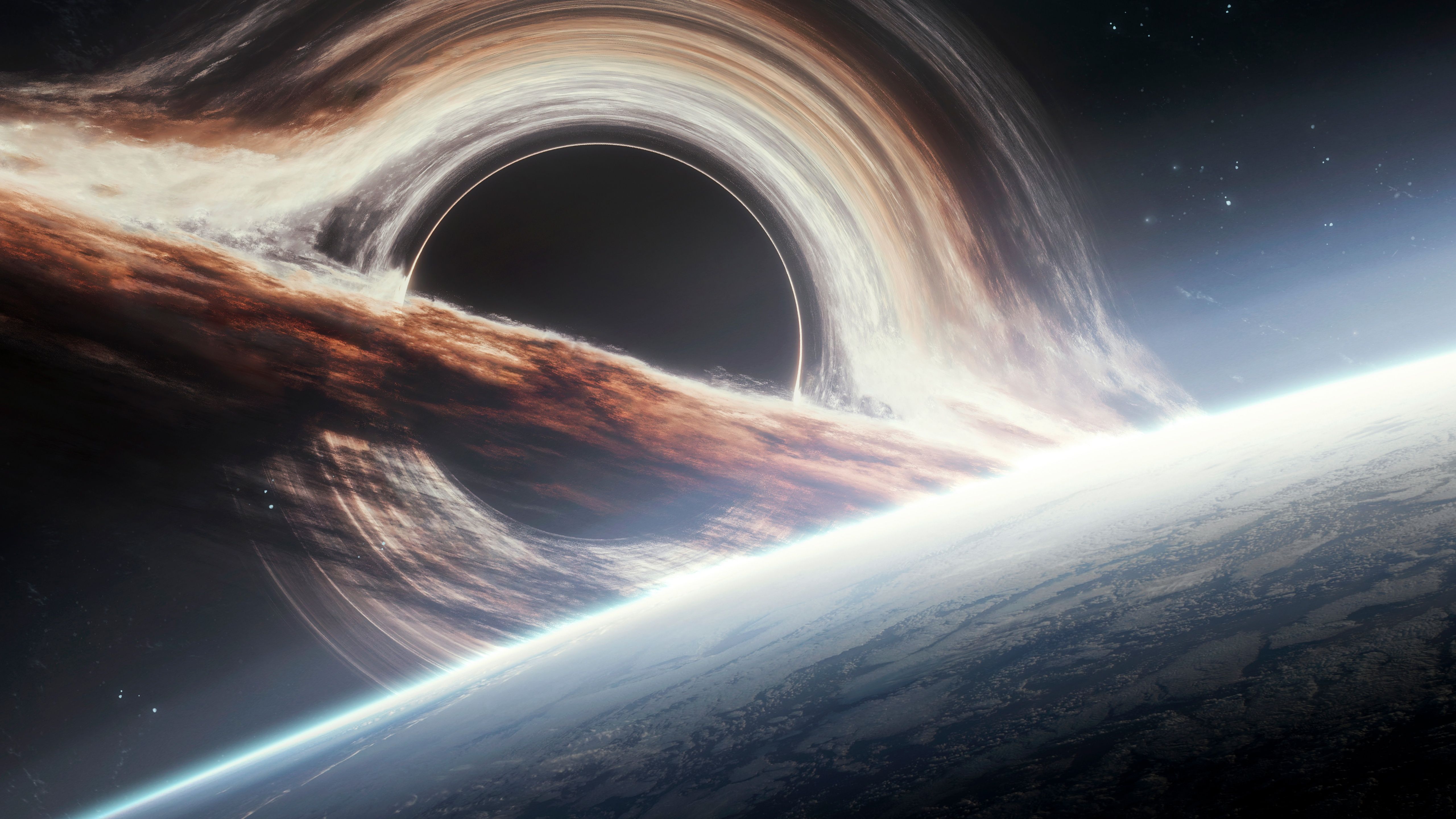 5120x2880 Red Black Hole Wallpaper