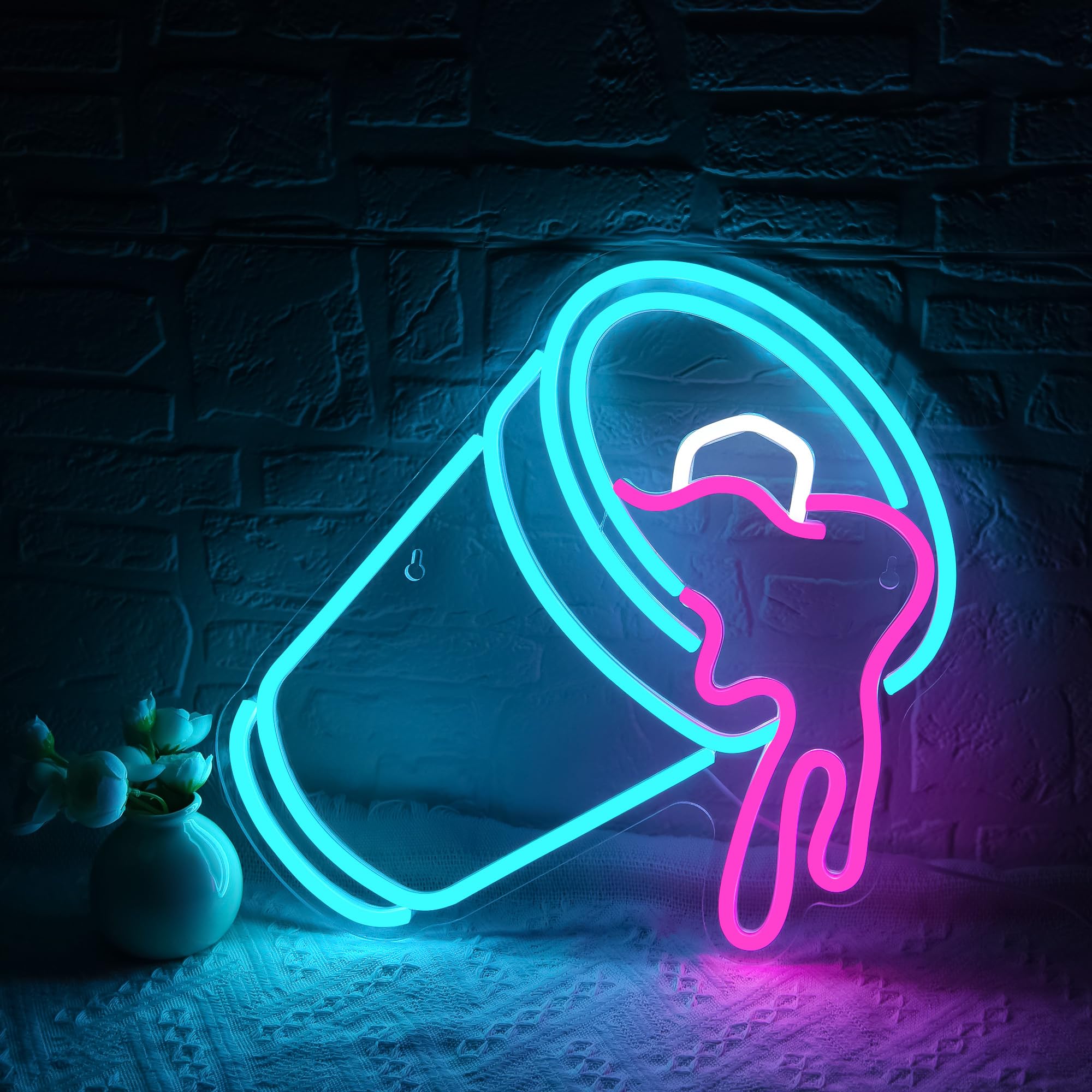 2000x2000 Double Cups Neon Sign Lean Neon Sign for Wall Decor Purple Drink Neon light for Man Cave Bar Party Hip Hop Home Wall Decor Gift(ZKXD197)