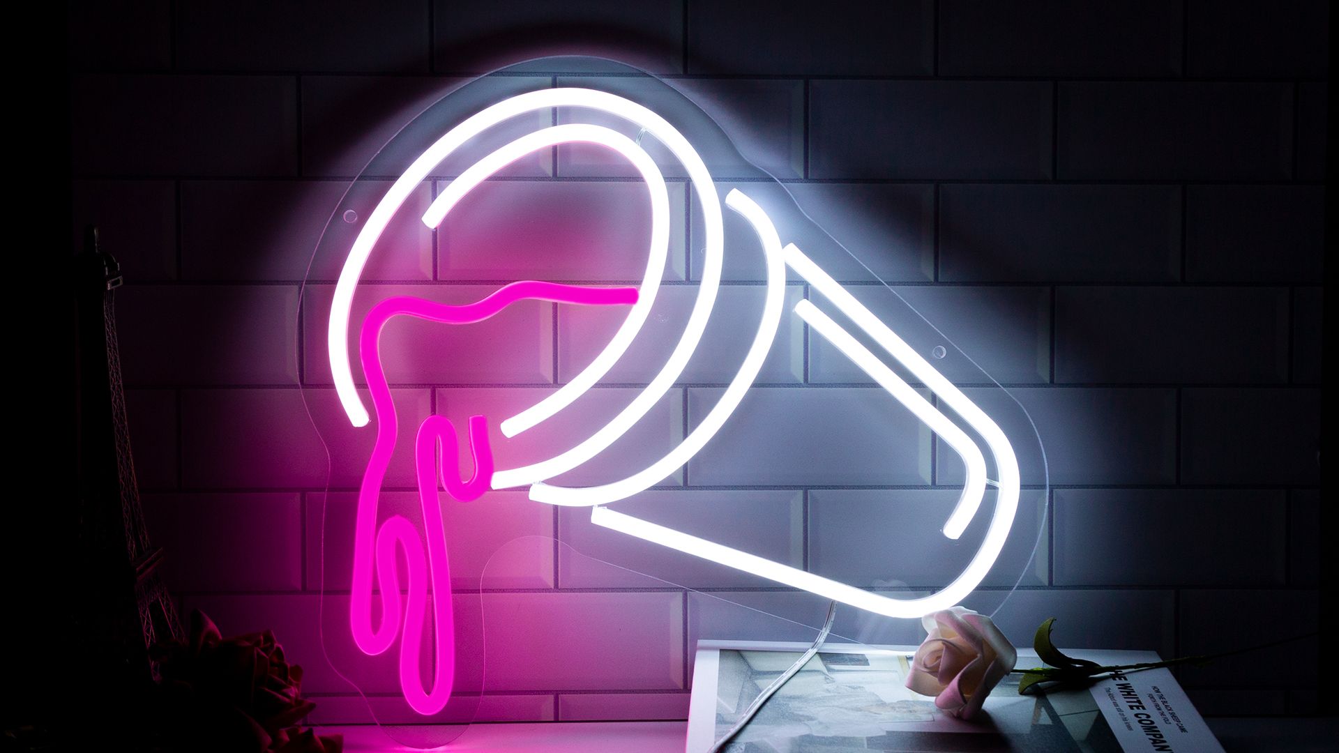 1920x1080 Moodion Double Cups Neon Sign for Wall Decor, Dimmable Pink Neon LED Lights Signs for Bar Man Cave, Neon Light Up Signs for Bedroom Pub Bar Accessories Decorations Aesthetic, Birthday Neon Sign