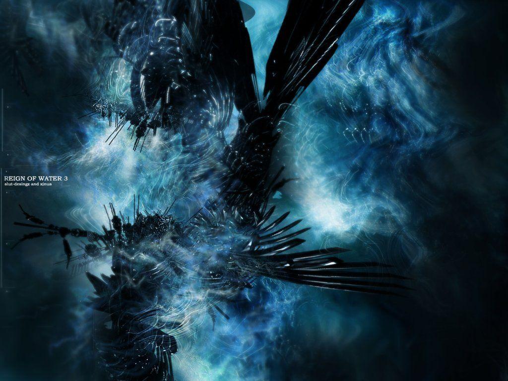 1024x768 Reign of water, Wallpaper Metal Abstract: Heavy Metal wallpaper