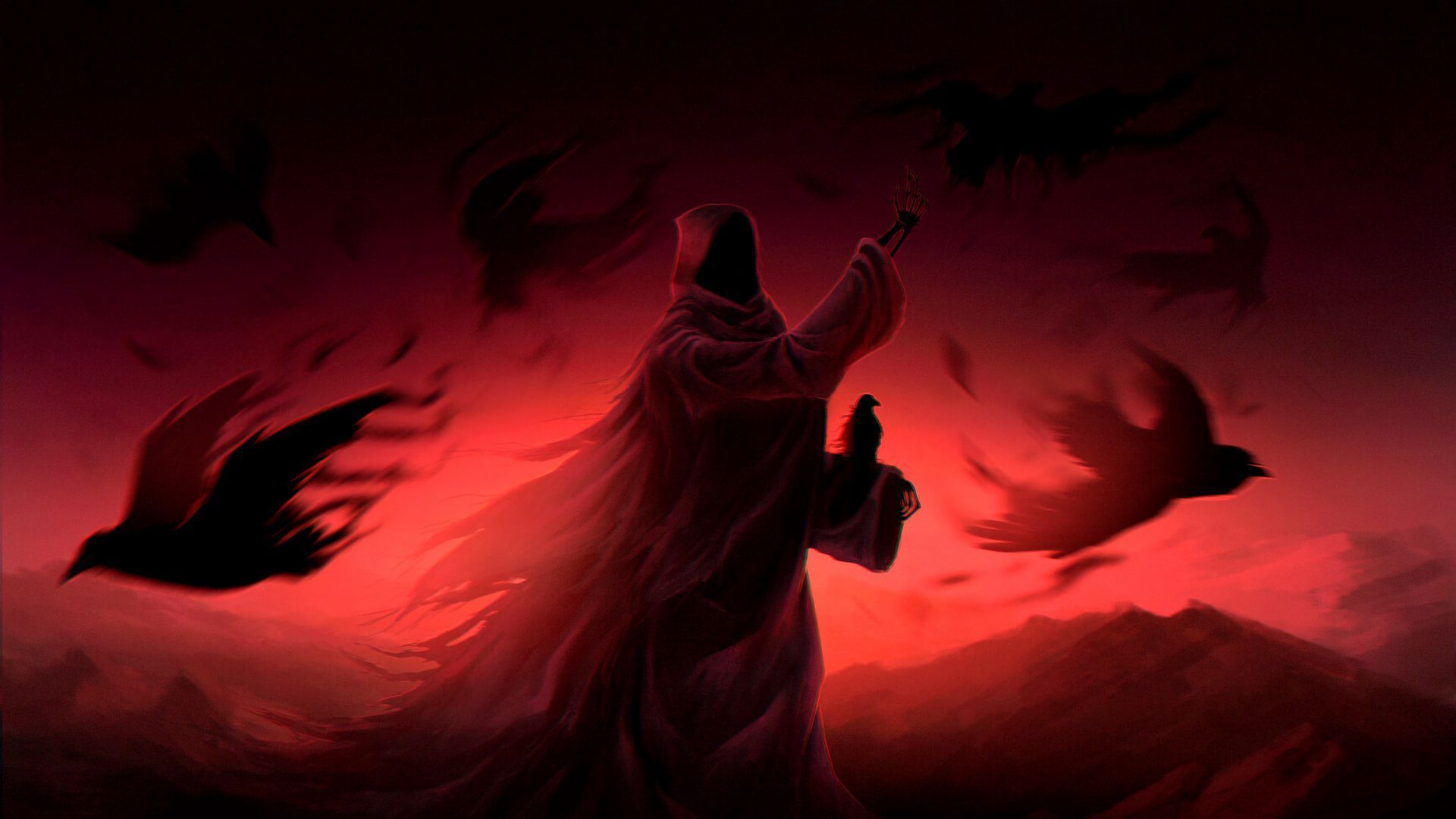 1920x1080 Red Ghost Wallpaper