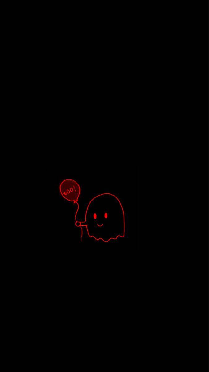 675x1200 Download Cute Dark Red Ghost Wallpaper