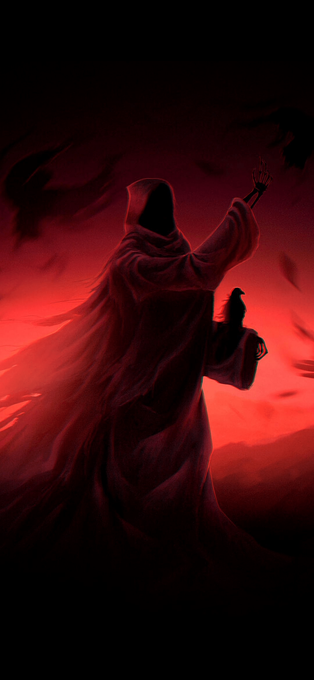 1080x2340 Wallpaper Ghost, Art, Natural Environment, Red, Landscape, Background Free Image