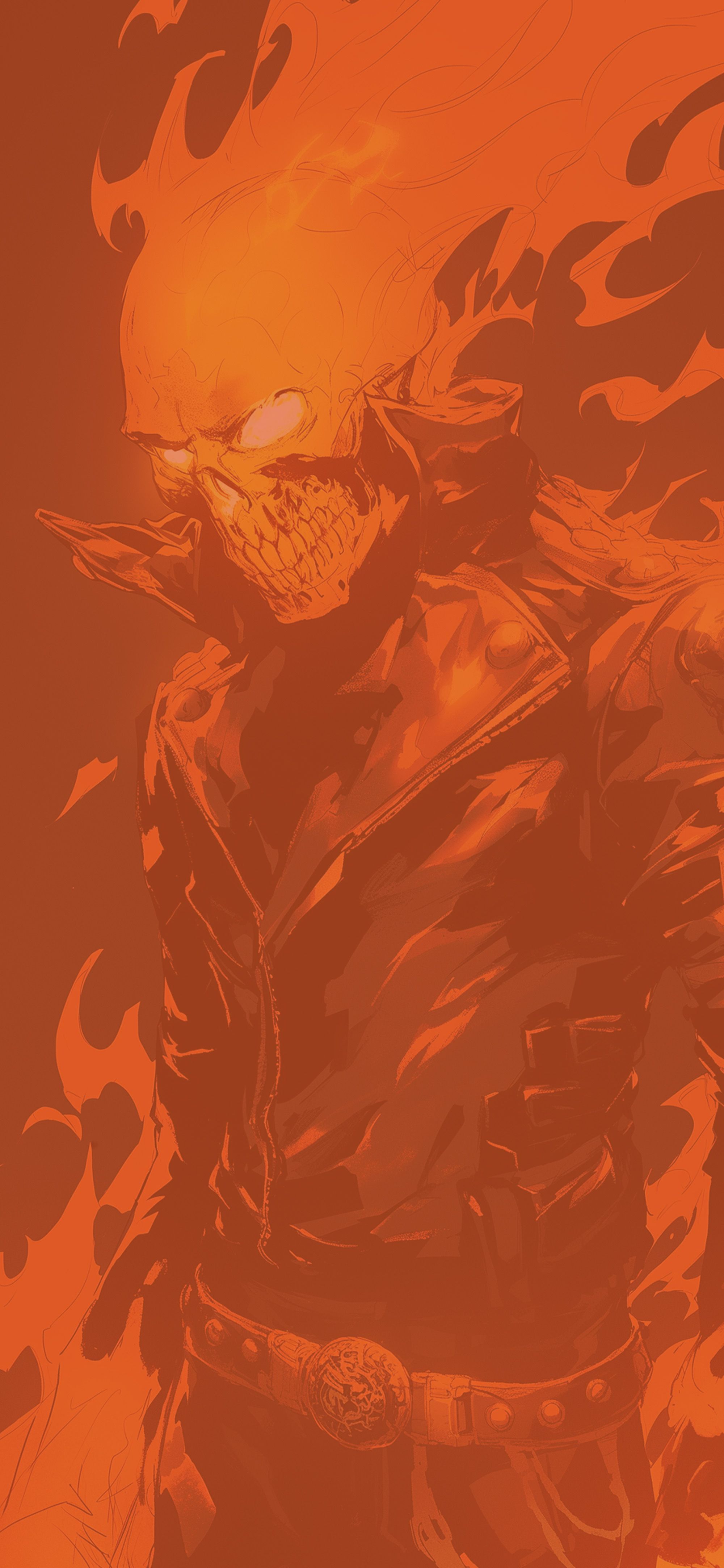 2000x4329 Ghost Rider Flaming Hero Wallpaper Phone Wallpaper