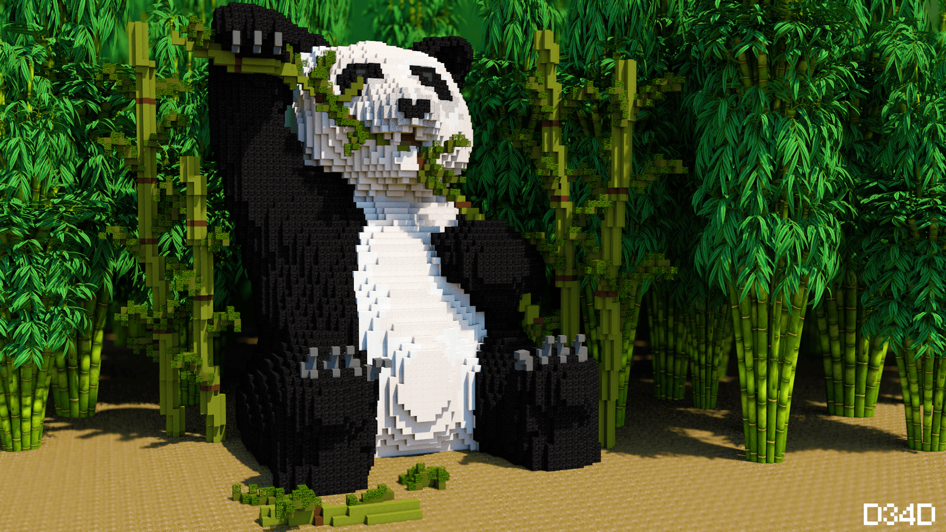 1920x1080 Panda Minecraft Wallpaper