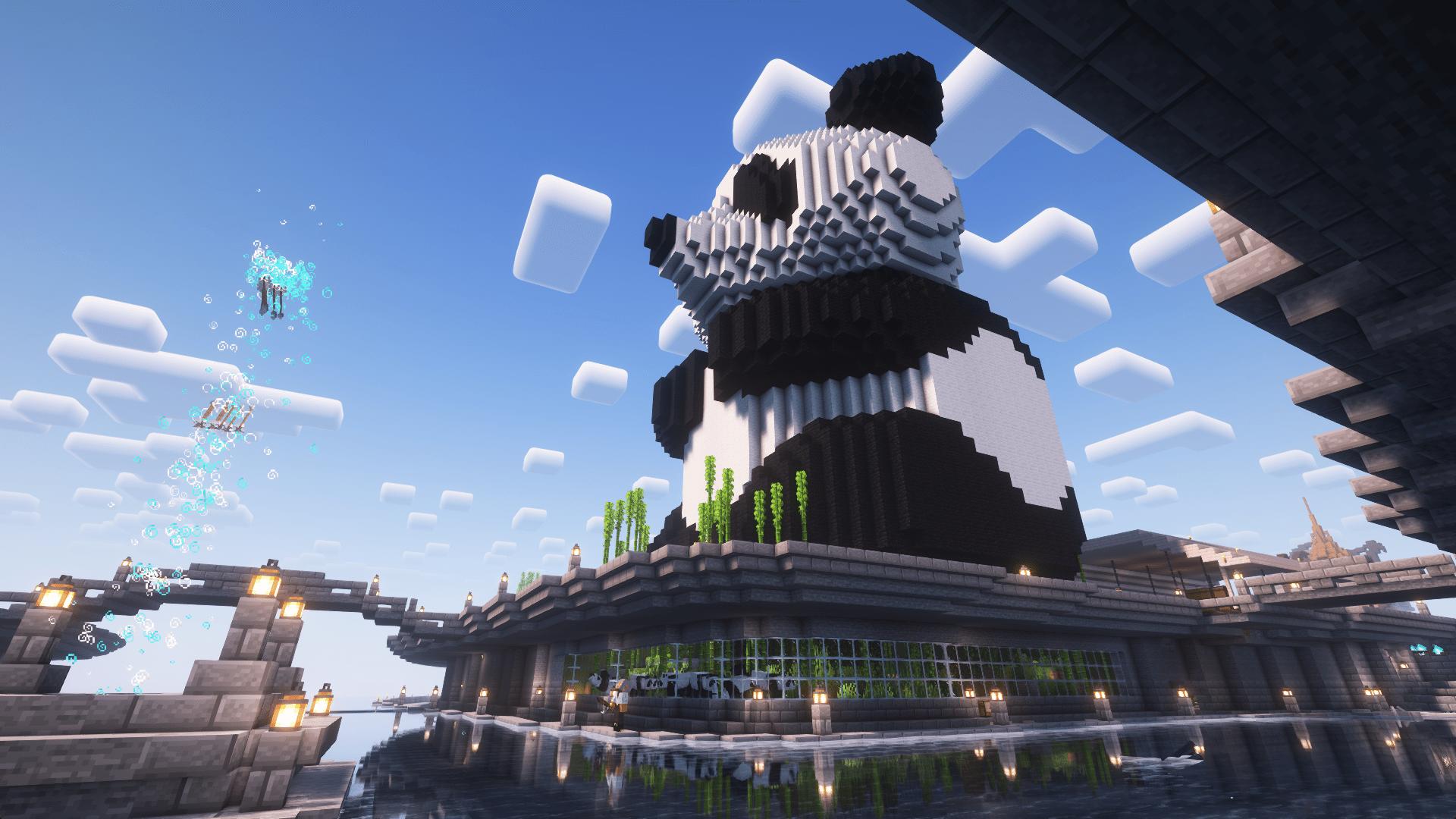1920x1080 Original giant panda build with habitat underneath and bamboo farm in the head, hope you like it ^.^