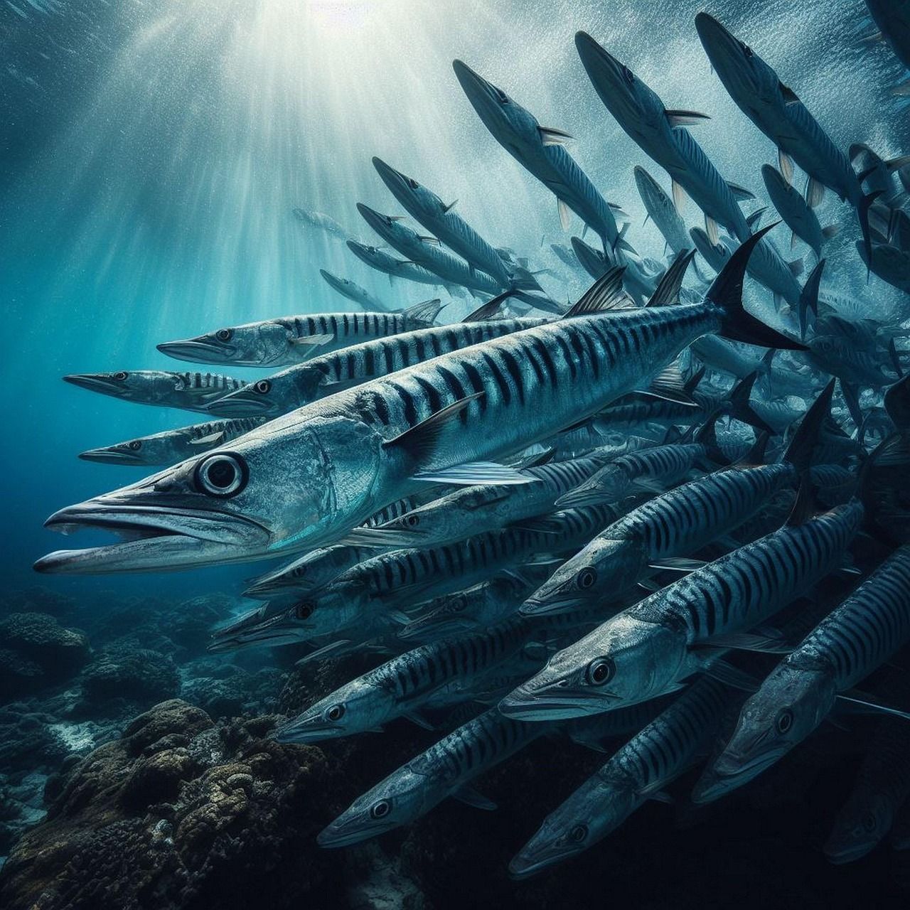 1280x1280 Download Ai Generated Barracuda Fish. Royalty Free Stock Illustration Image