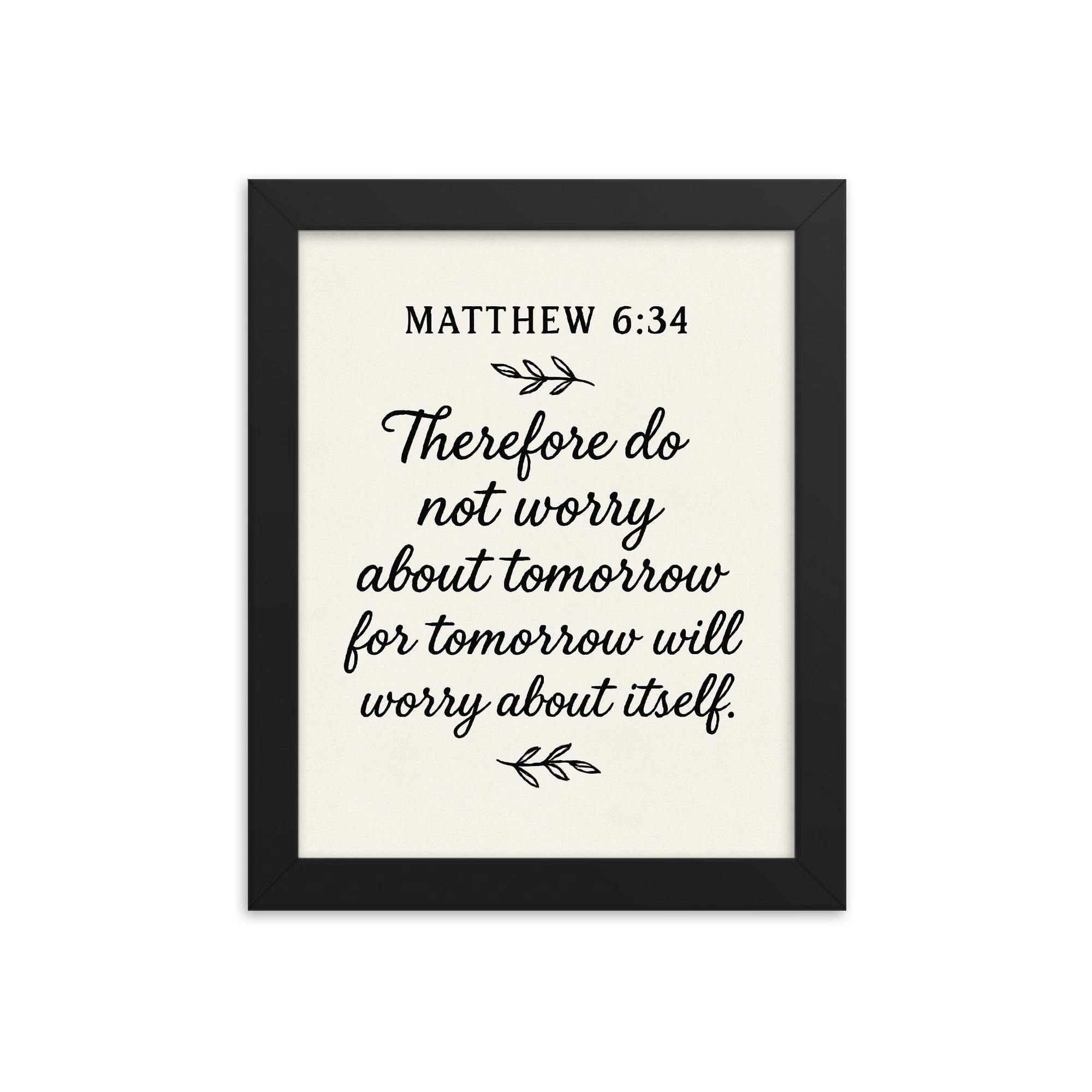 2000x2000 Matthew 6:34 Framed Wall Art