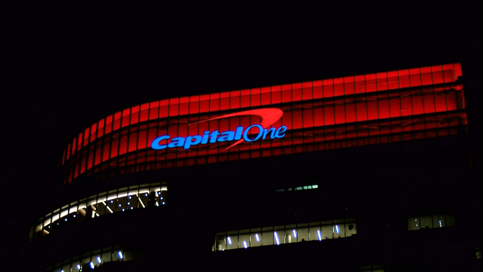 1920x1080 Capital One Headquarters Tower lights up to support Nationals. DC News Now