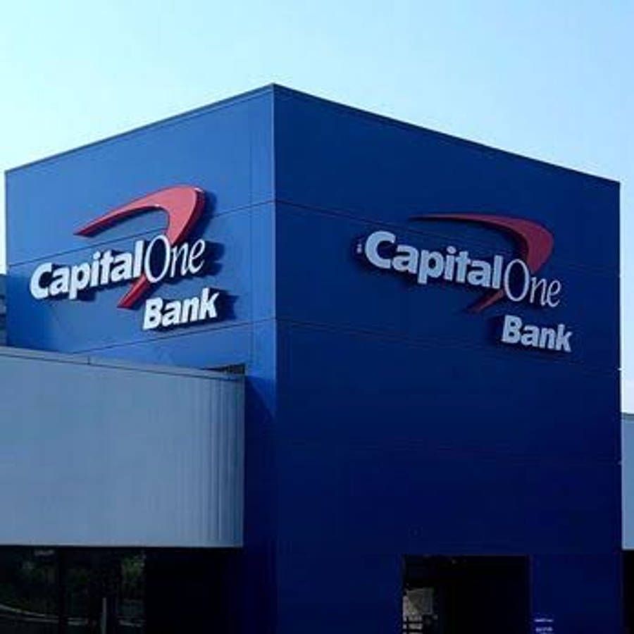 900x900 Capital One Banking App On A Smartphone Screen Wallpaper