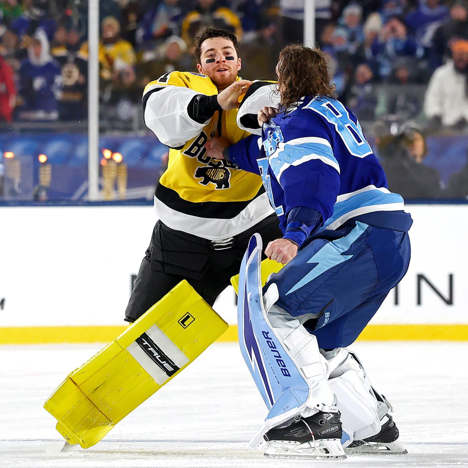 1800x1800 Jeremy Swayman, Andrei Vasilevskiy Stage Friendly Punch Up