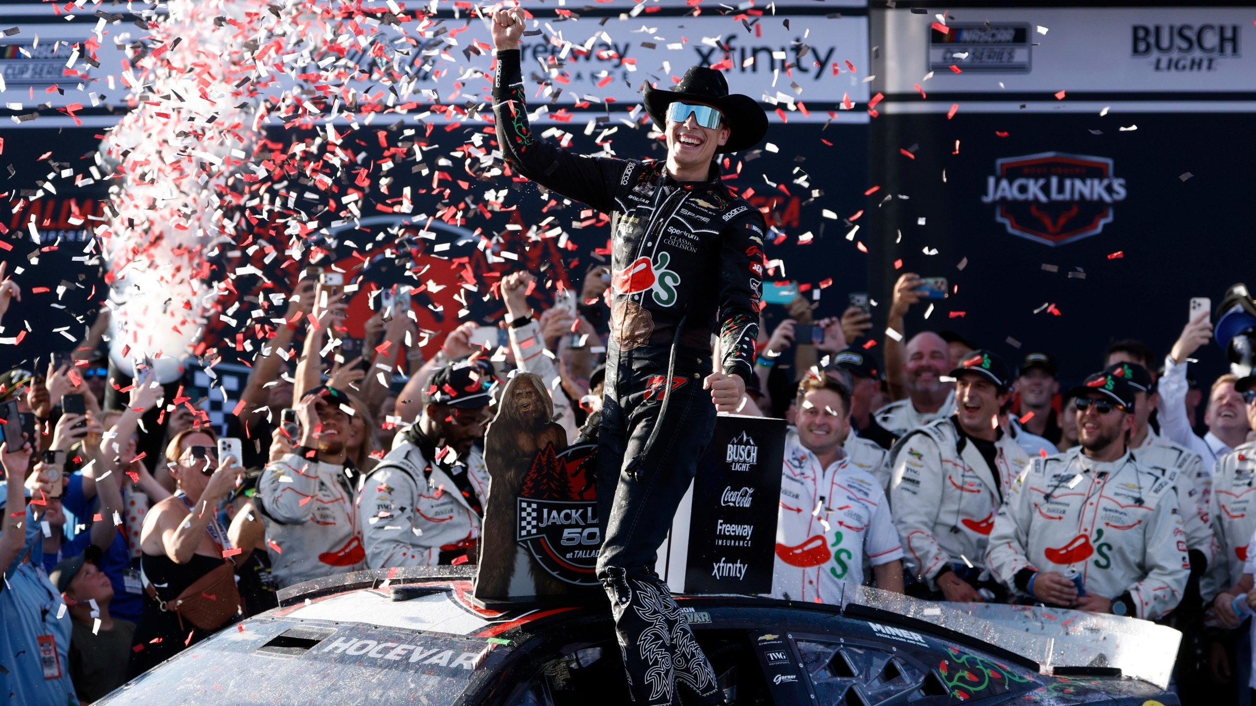 2560x1440 Carson Hocevar Earns 1st NASCAR Cup Victory With Last Lap Pass At Talladega Superspeedway