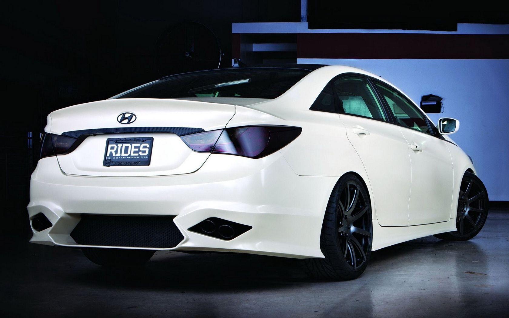1680x1050 Download wallpaper 1680x1050 hyundai, sonata, white, rear view