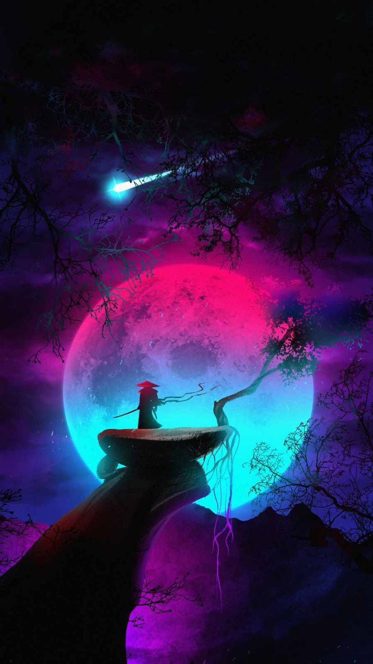 736x1308 Moon Samurai IPhone Wallpaper Wallpaper : iPhone Wallpaper
