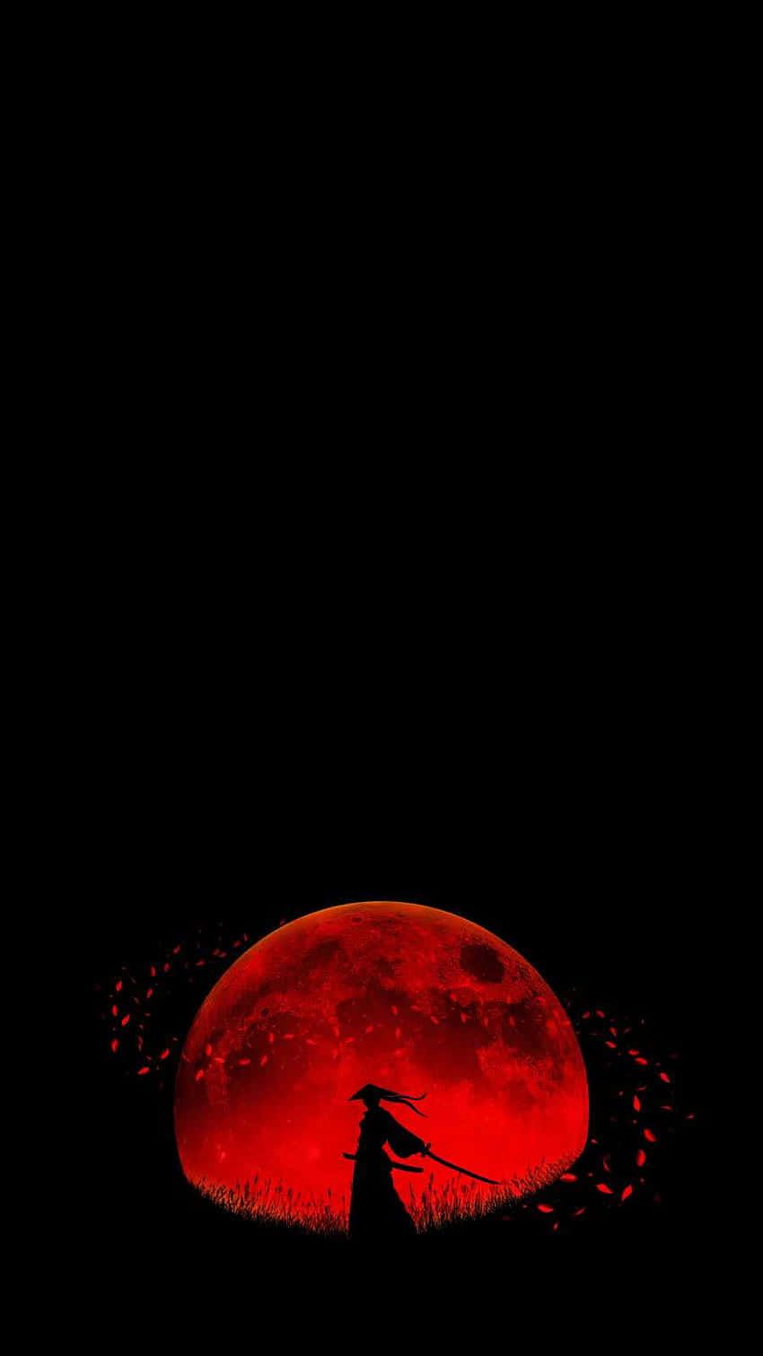 850x1511 Download Blood Moon Samurai Wallpaper