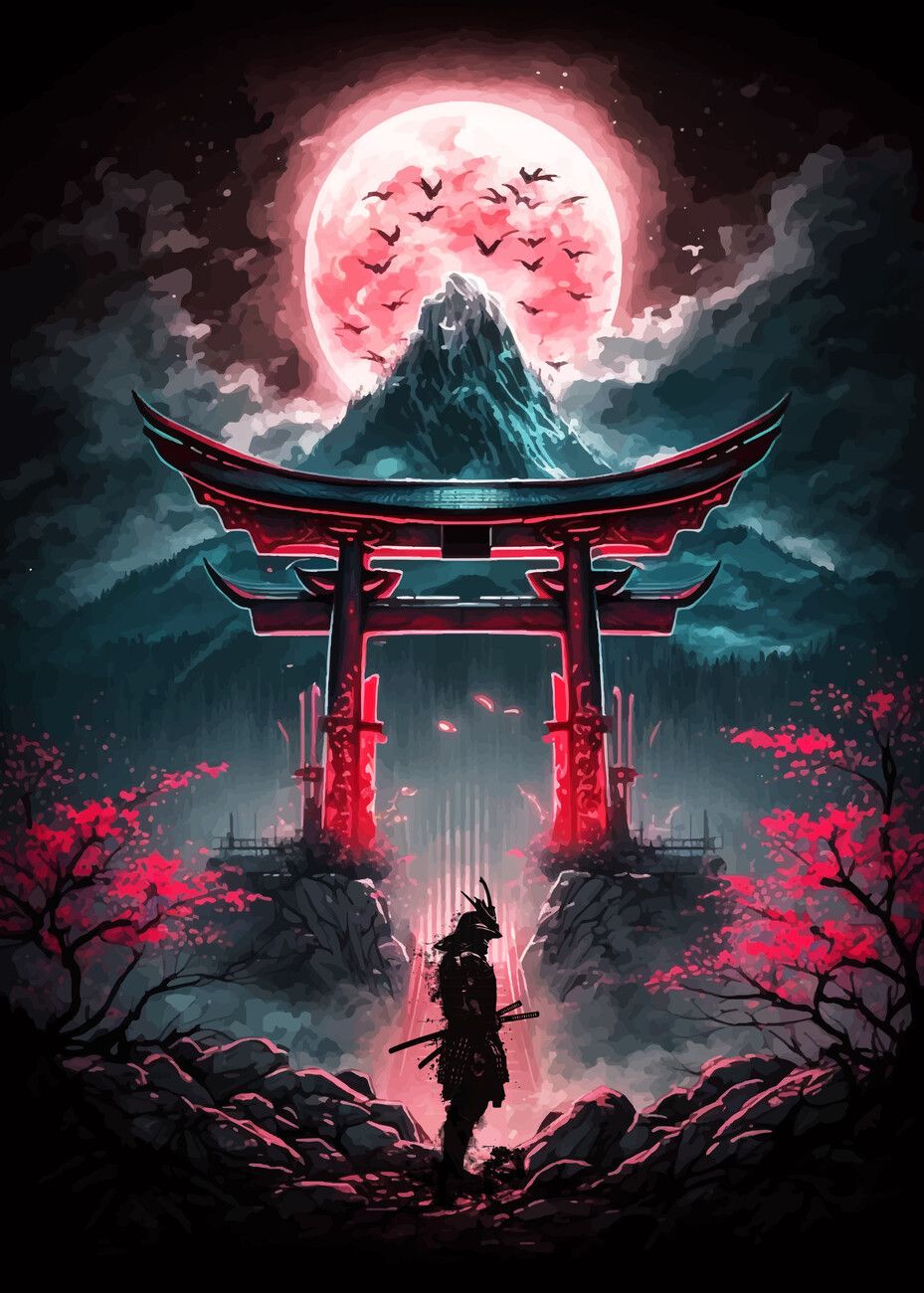 929x1300 Poster Red Moon Samurai