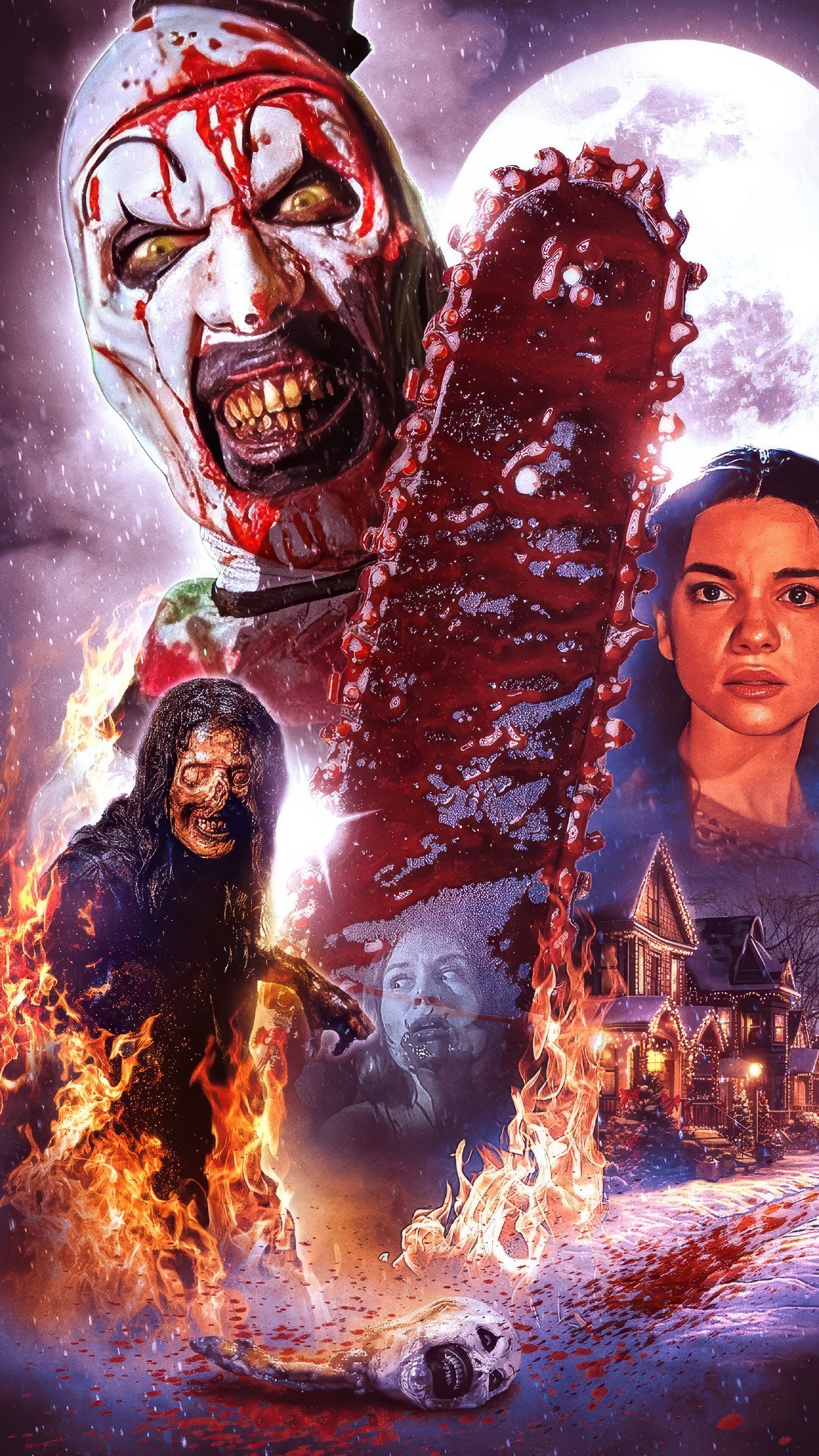 2160x3840 Terrifier 3 Movie Poster Art the Clown 4K Wallpaper iPhone HD Phone b