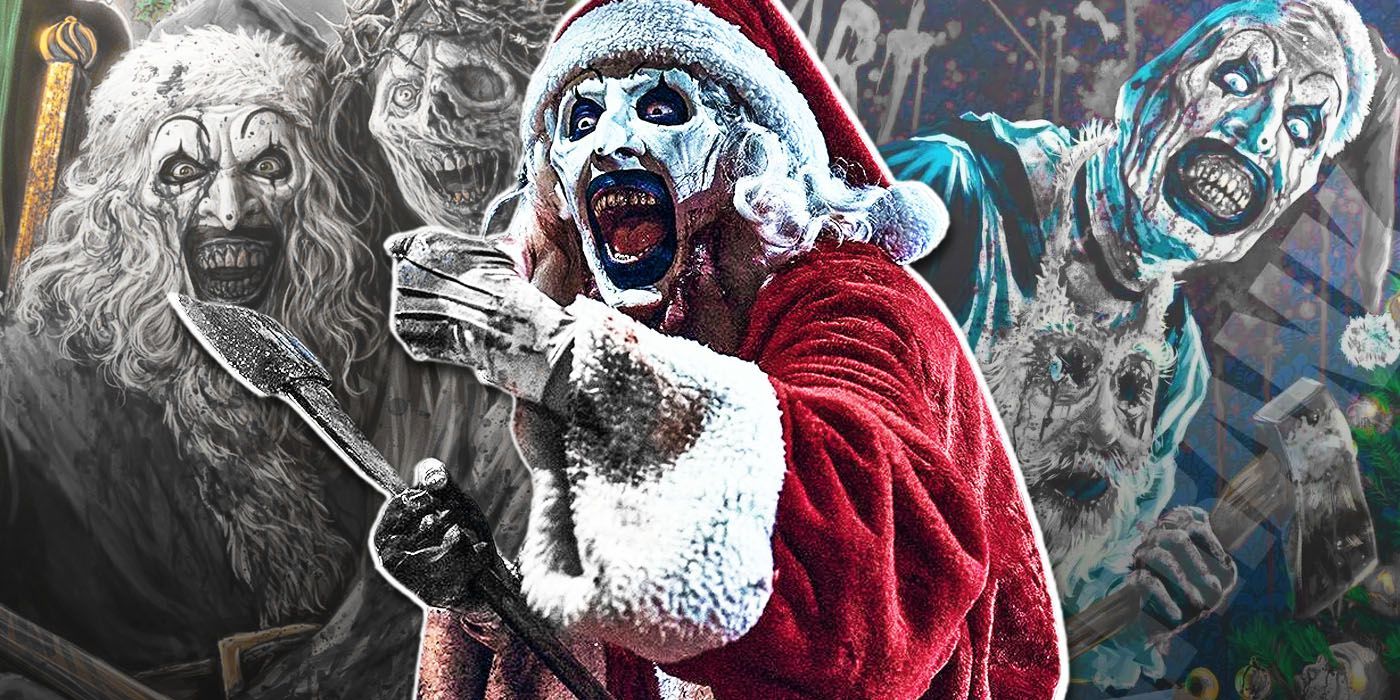1400x700 Art the Clown Decimates Santa in Gory Terrifier 3 Poster