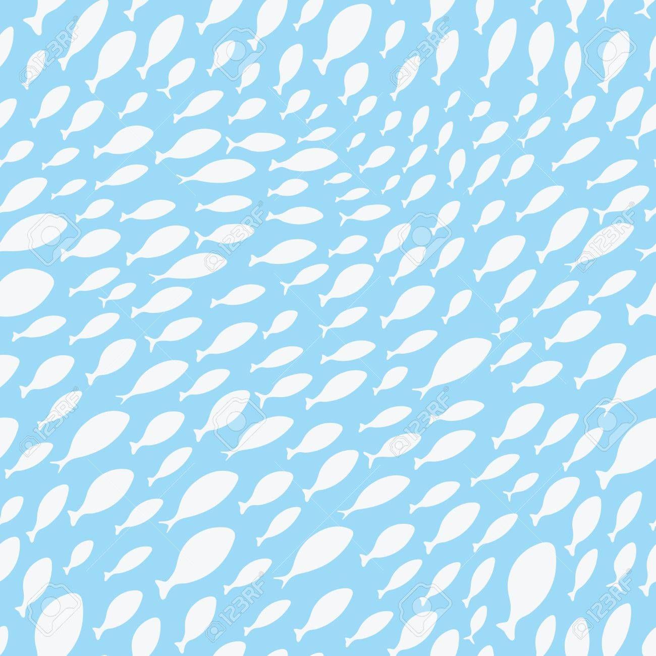 1300x1300 Seamless Pattern With A School Of Fish. Wallpaper With Silhouettes Of Small Fish. , Picture and Royalty Free Image. Image 83256576