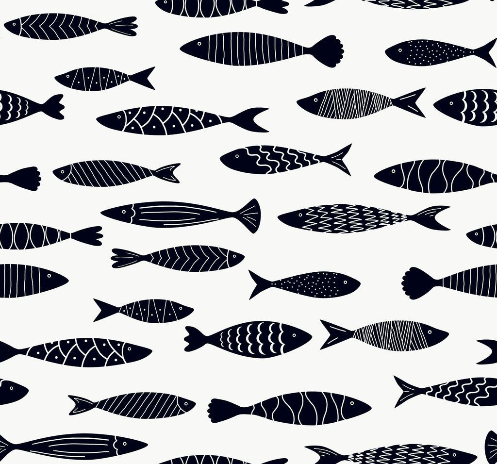 1024x956 Bay Fish Coastal Animal Print and White
