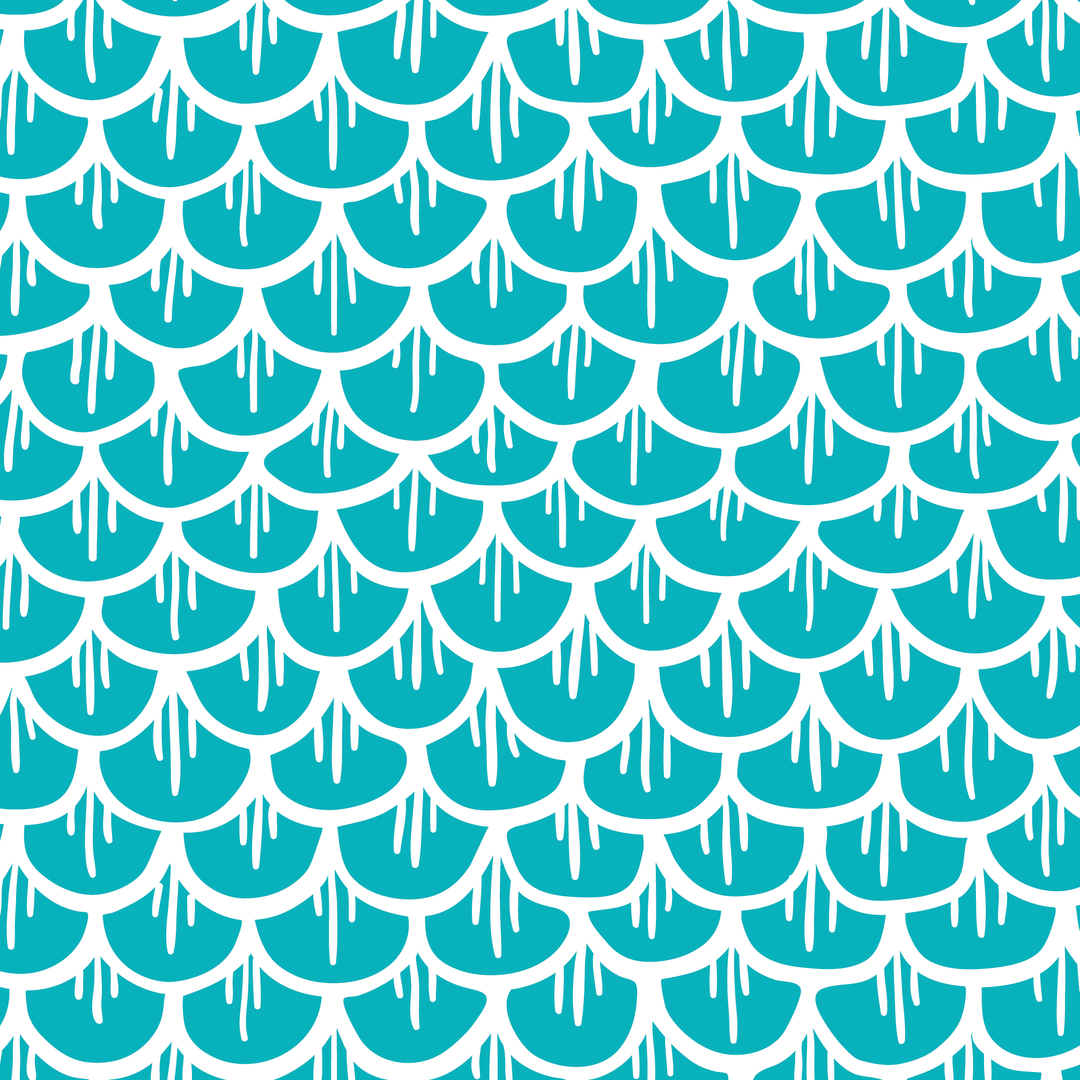 1080x1080 Turquoise Fish Scales Peel & Stick Wallpaper