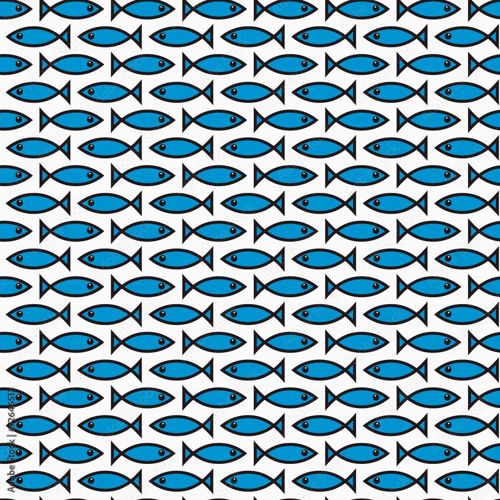 1000x1000 Illustration Stock Fish pattern / Abstract seamless vector texture with drawing fish/ Vector pattern / Vector texture. Wallpaper, cloth design, fabric, paper, cover, textile. Hand Drawn texture with blue fish