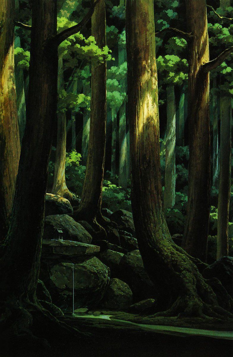 784x1200 Background From Princess Mononoke (Mononoke Hime, 1997 Studio Ghibli)