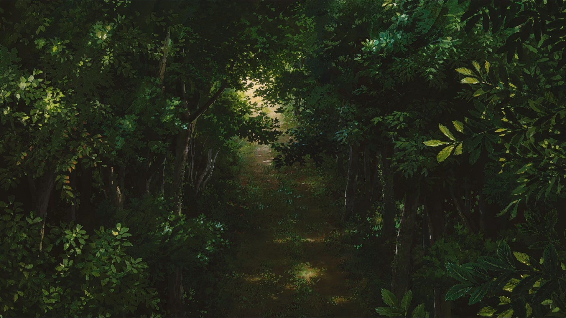 1920x1080 Spirited Away HD Wallpaper: Mystical Forest from Studio Ghibli's Chihiro Journeyx1080